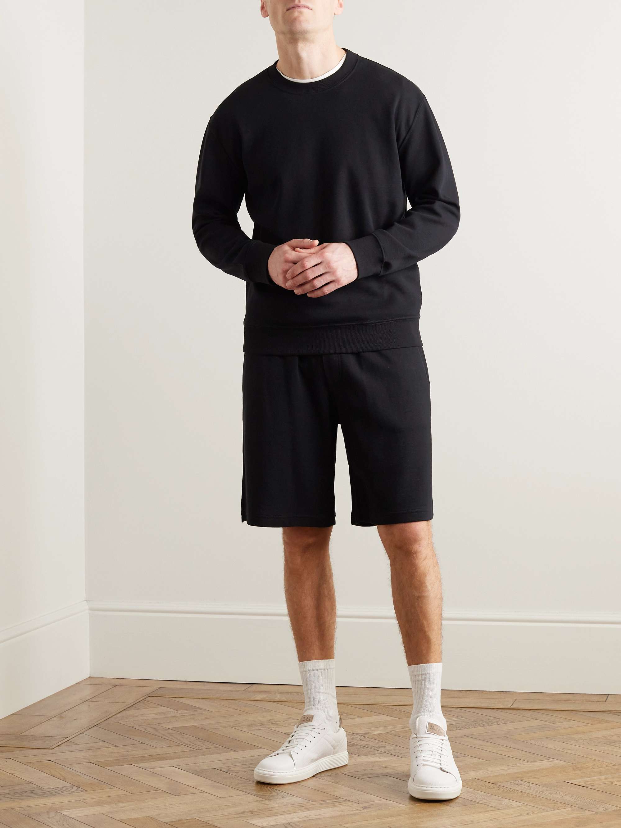 Straight-Leg Cotton-Blend Jersey Sweatpants