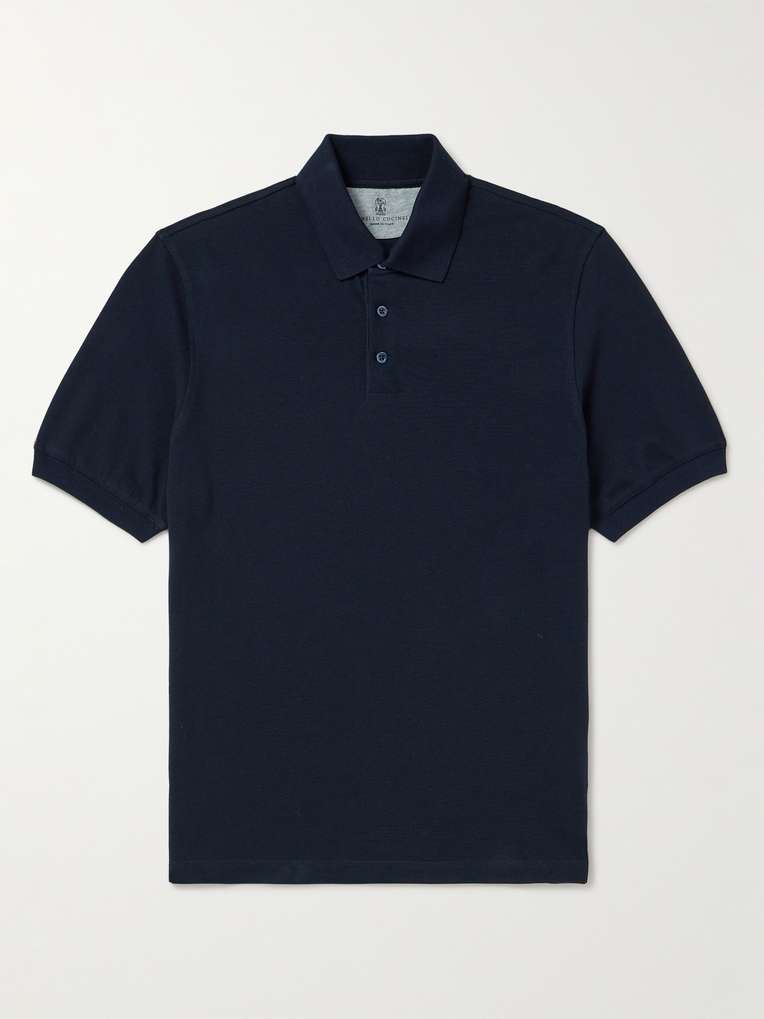 Brunello Cucinelli — Cotton-Piqué Polo Shirt