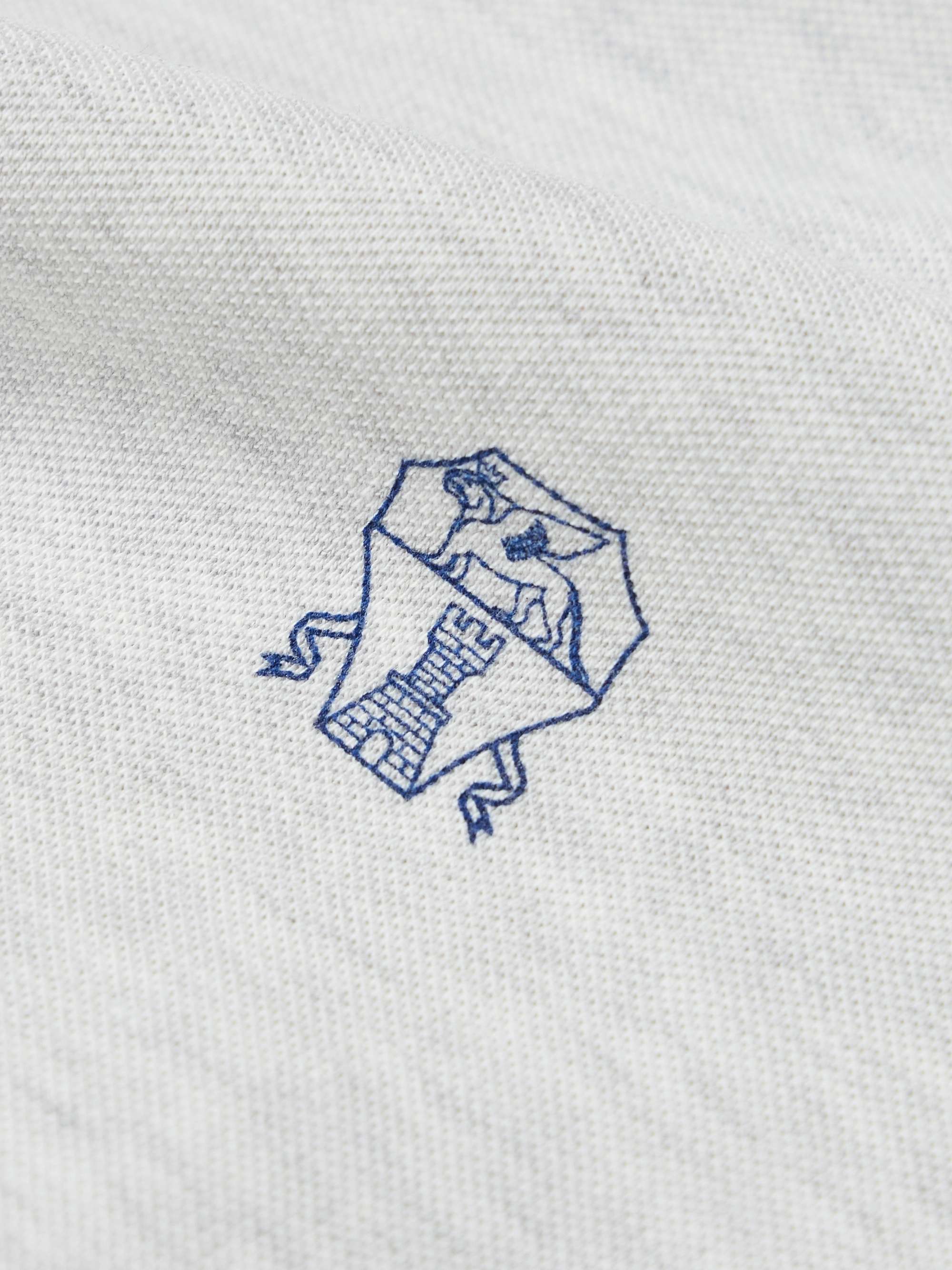 BRUNELLO CUCINELLI Logo-Print Cotton-Piqué Polo Shirt for Men | MR PORTER