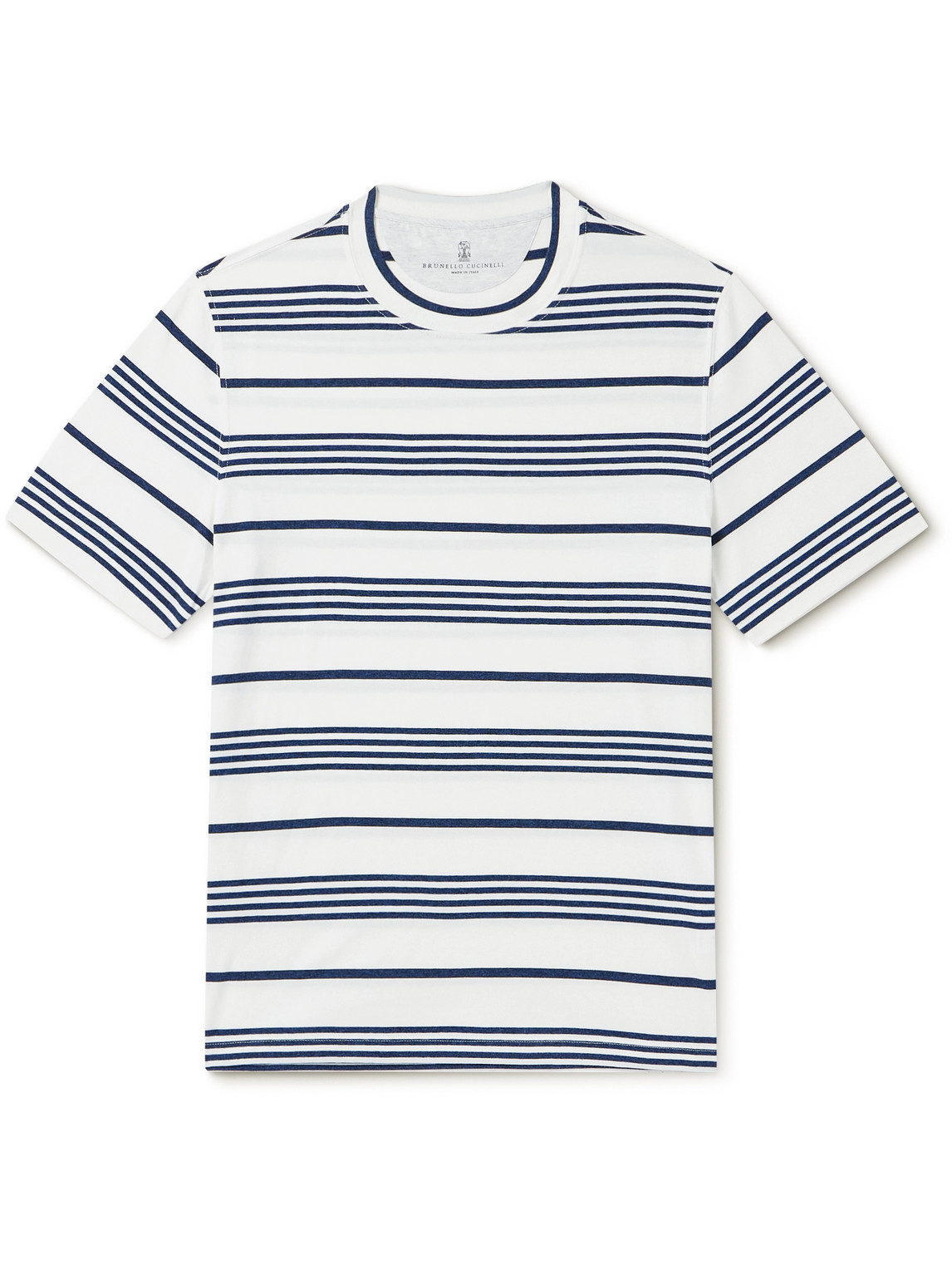 Brunello Cucinelli Striped Cotton T-shirt In Unknown