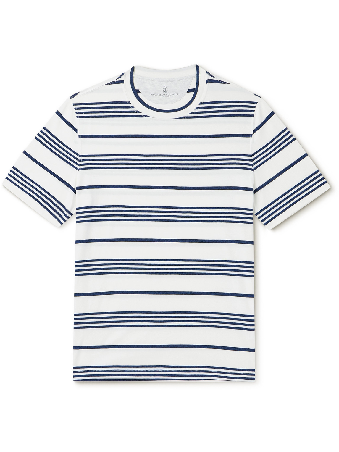 Brunello Cucinelli Striped Cotton-jersey T-shirt In Unknown