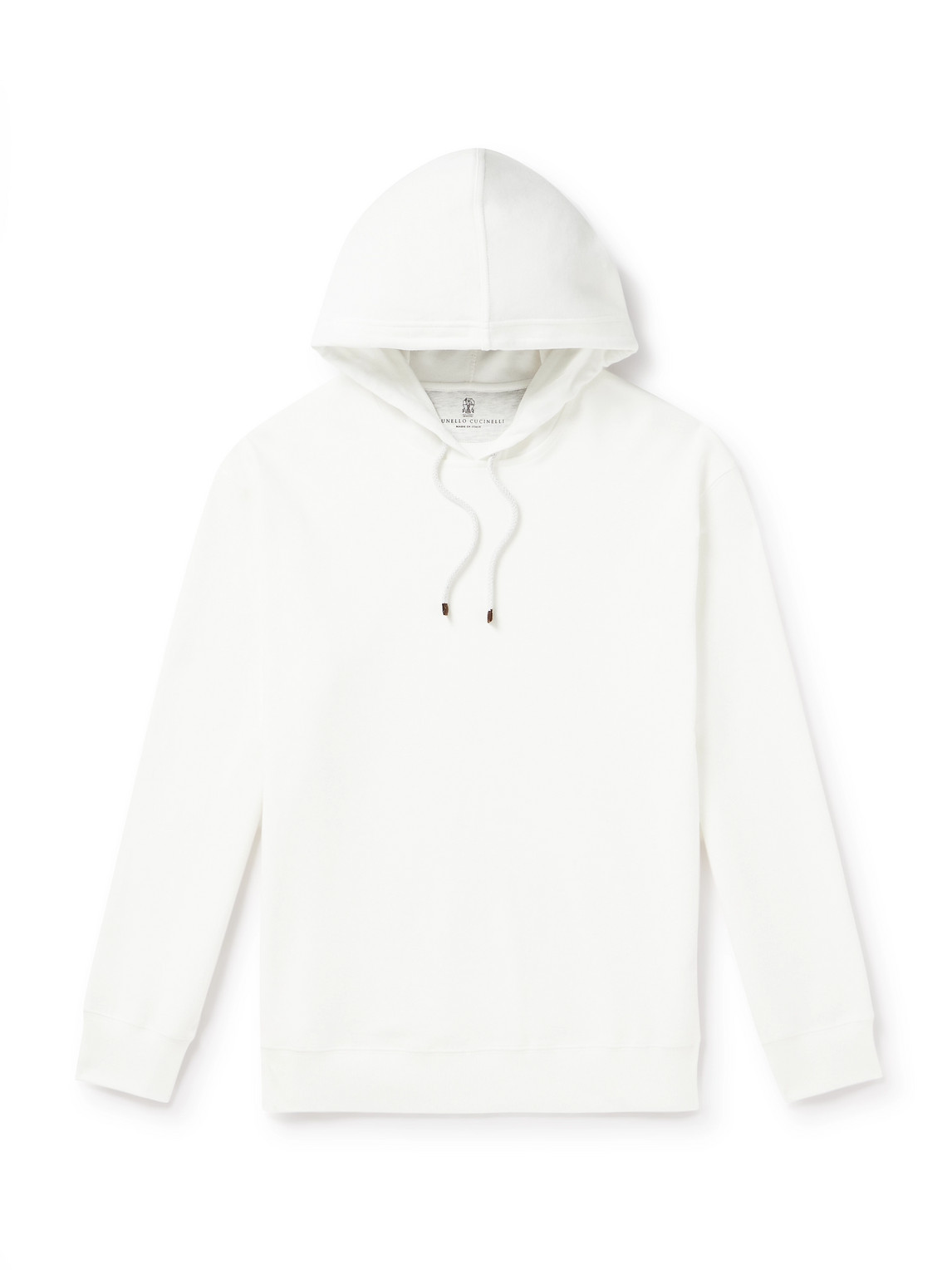 Brunello Cucinelli Cotton-blend Jersey Hoodie In White