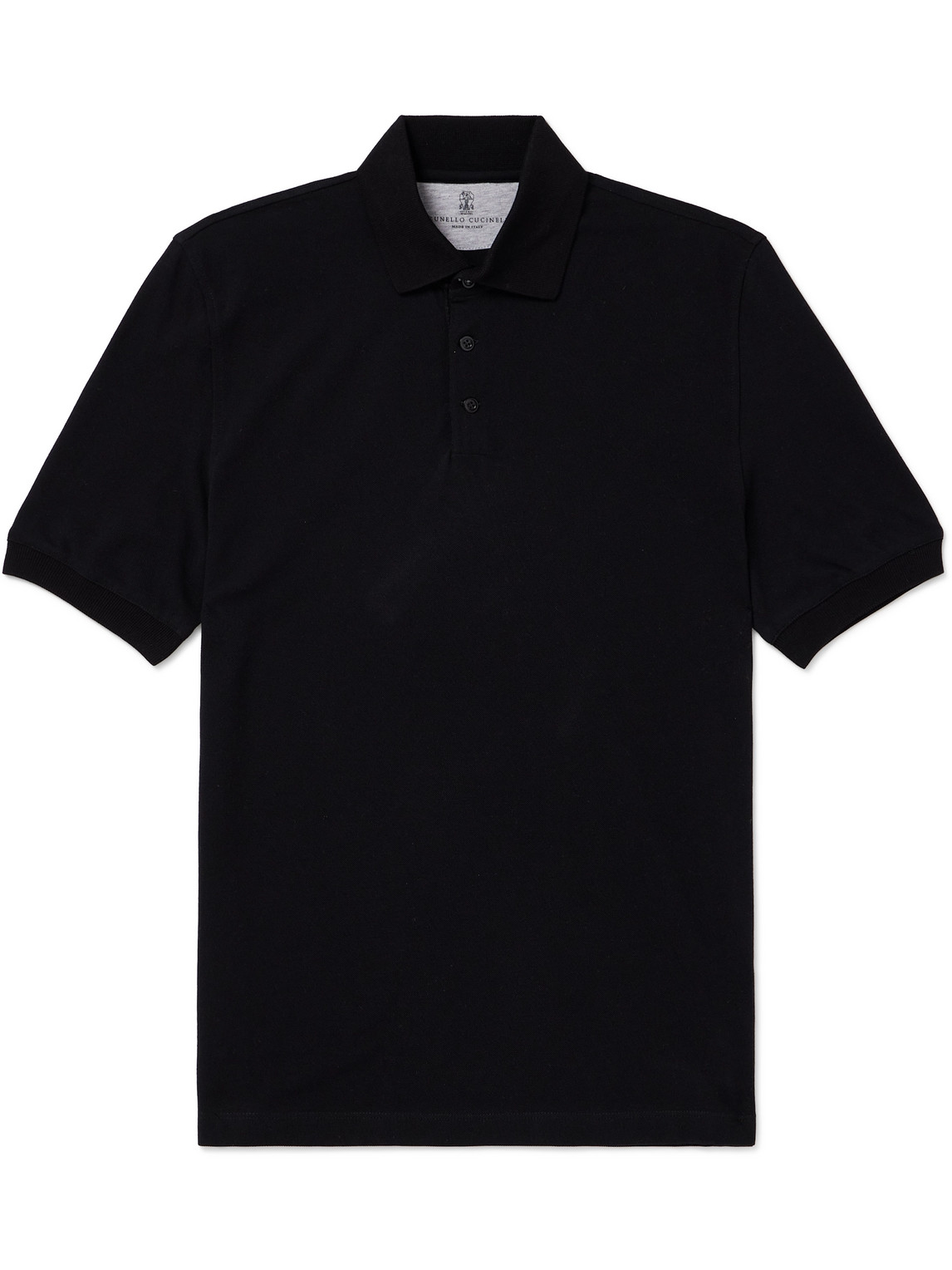 Brunello Cucinelli Layered-effect Polo Shirt In Black