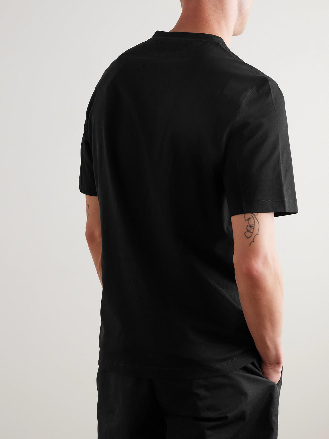 Shop Brunello Cucinelli Cotton-jersey T-shirt In Black