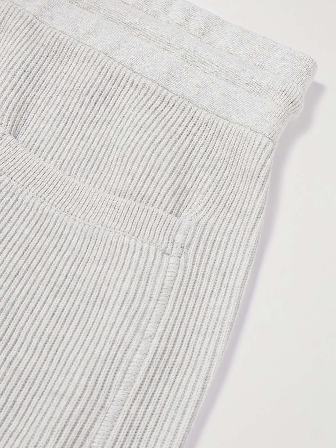 Shop Brunello Cucinelli Ribbed Cotton Drawstring Sweatpants In Unknown