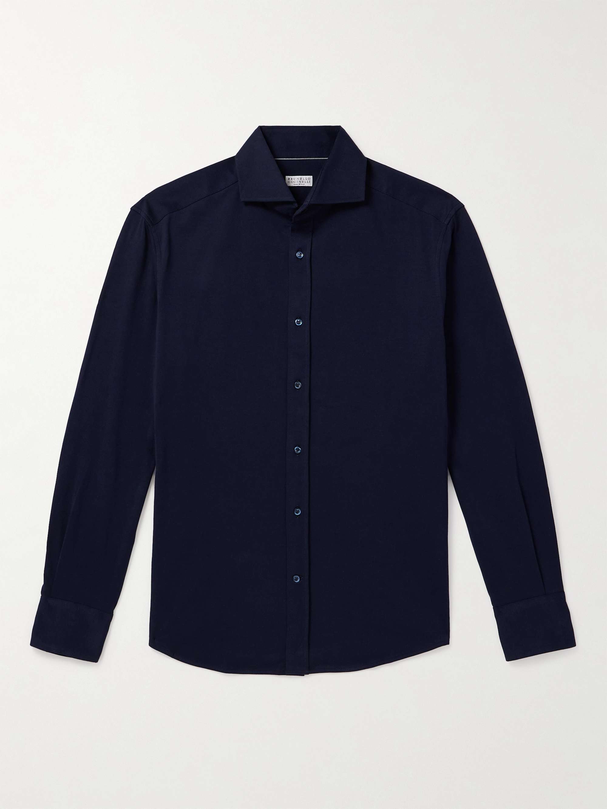 Brunello Cucinelli long-sleeve fitted shirt - Blue