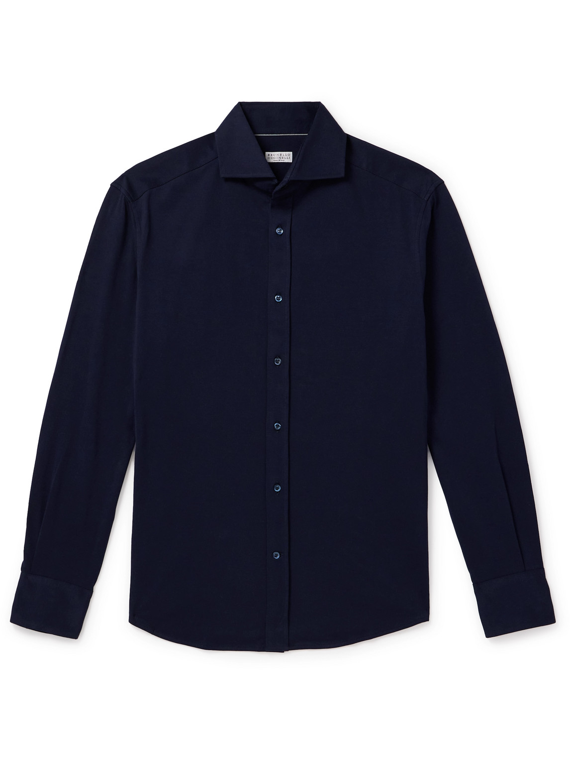 Brunello Cucinelli Cotton-jersey Shirt In Blue