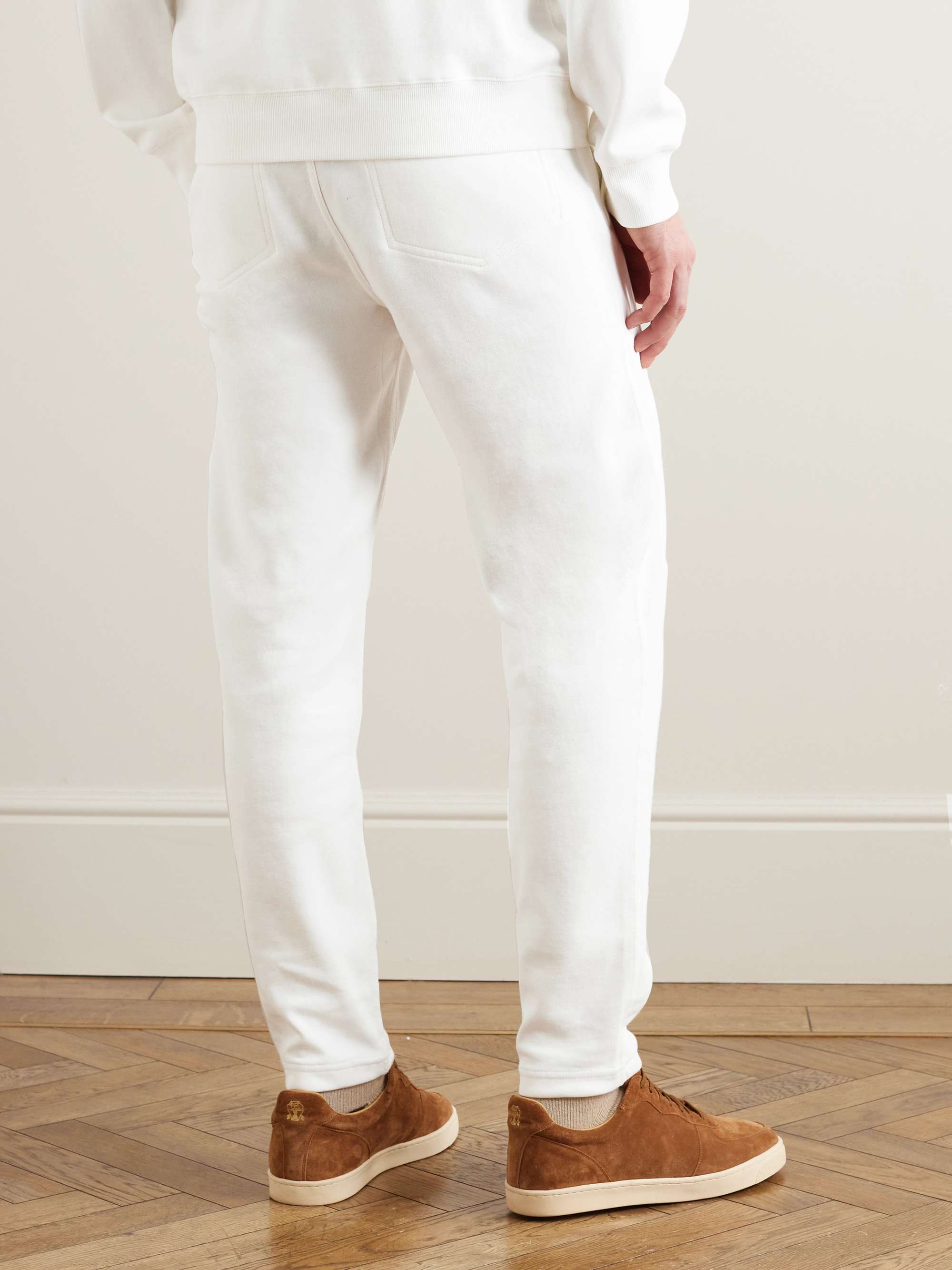 BRUNELLO CUCINELLI Straight-Leg Cotton-Blend Jersey Sweatpants