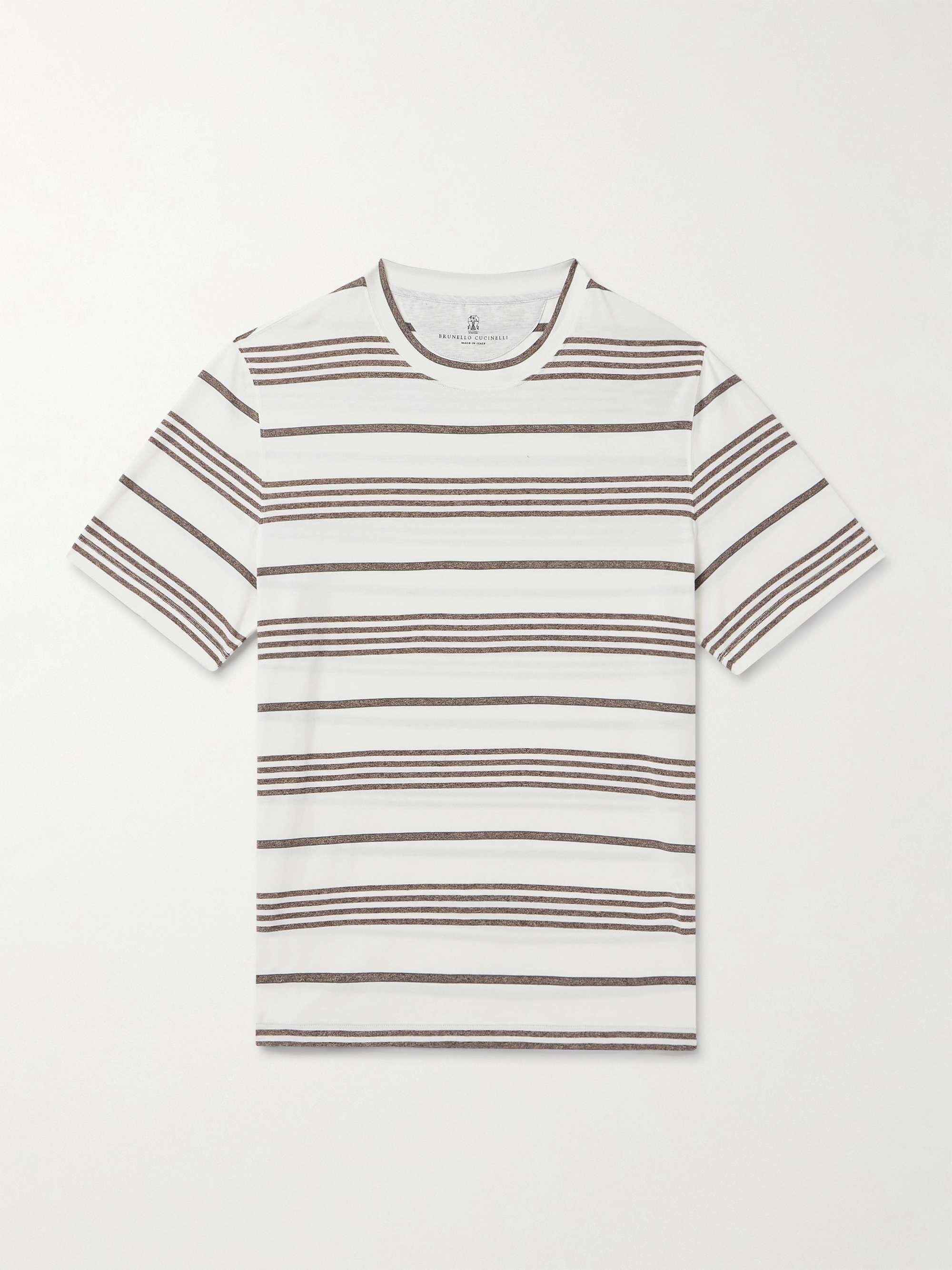 BRUNELLO CUCINELLI Striped Cotton-Jersey T-Shirt for Men | MR PORTER