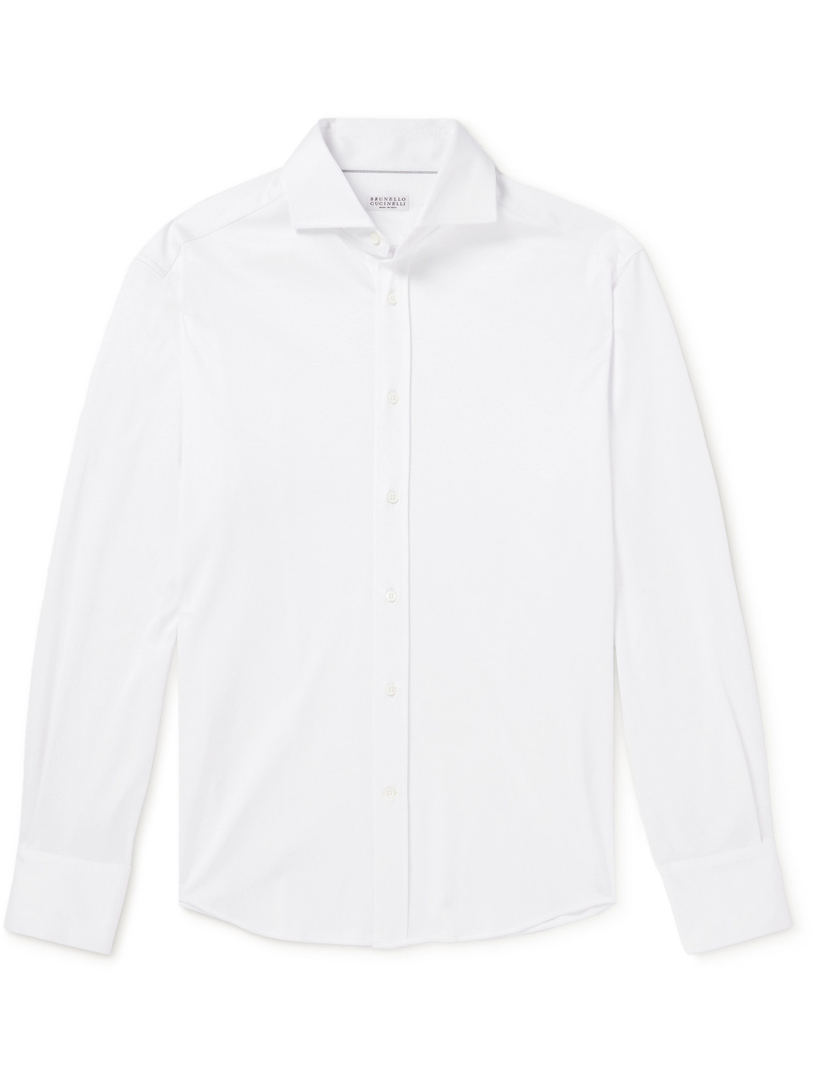 Brunello Cucinelli Cotton-jersey Shirt In White