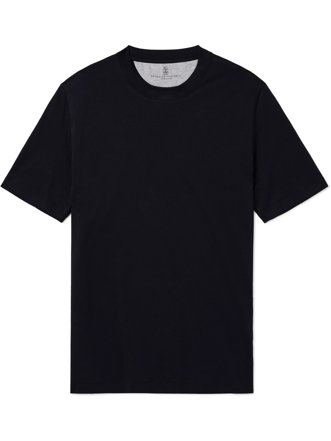 Shop Brunello Cucinelli Cotton-jersey T-shirt In Blue