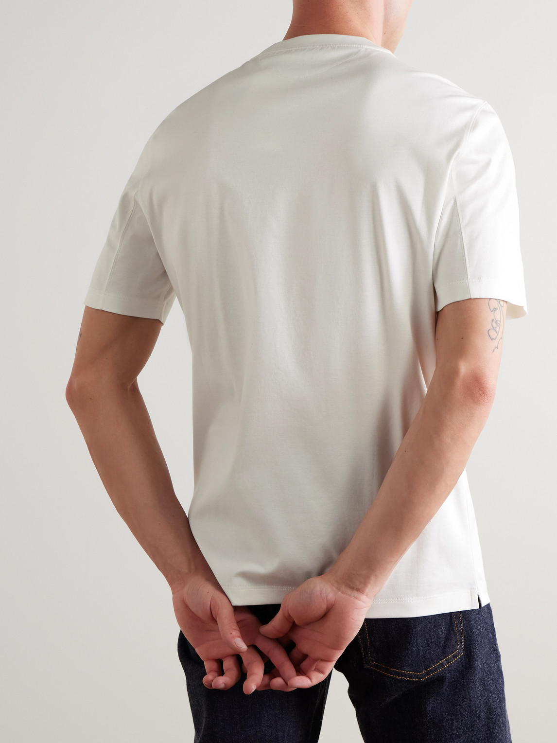 Brunello Cucinelli White Cotton T-shirt In White
