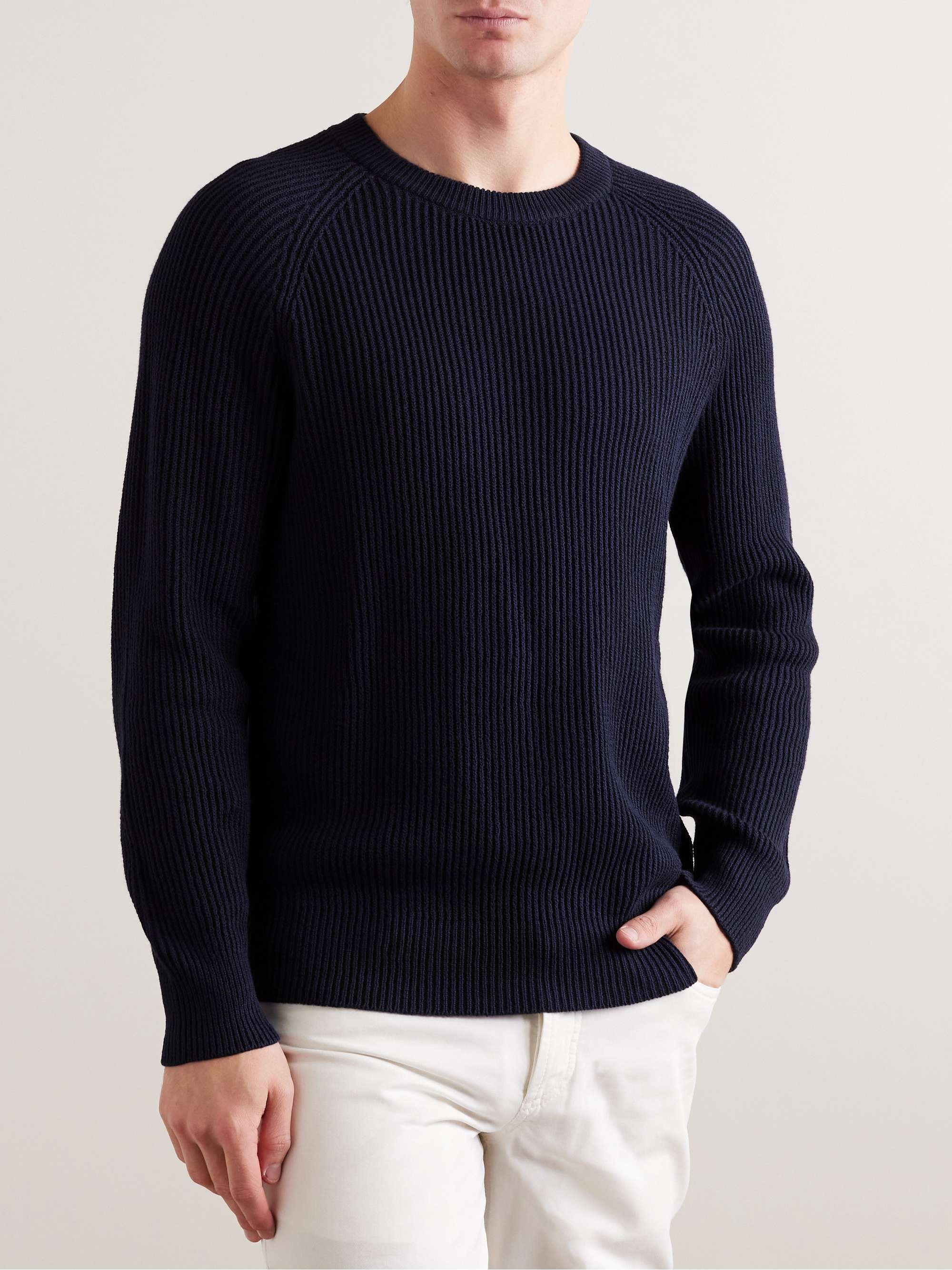 BRUNELLO CUCINELLI Ribbed Cotton Sweater for Men | MR PORTER