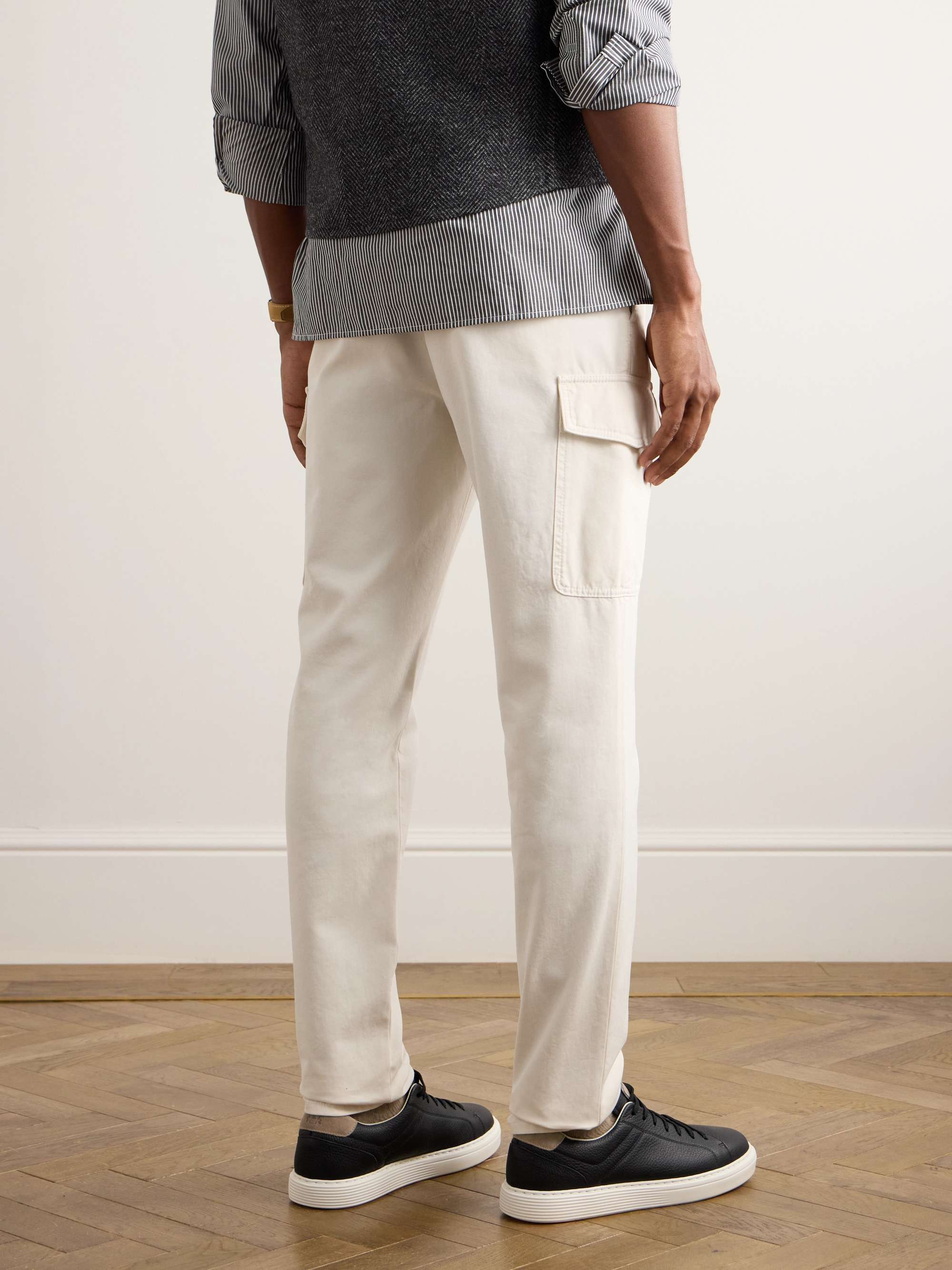 BRUNELLO CUCINELLI Straight-Leg Cotton-Gabardine Cargo Trousers