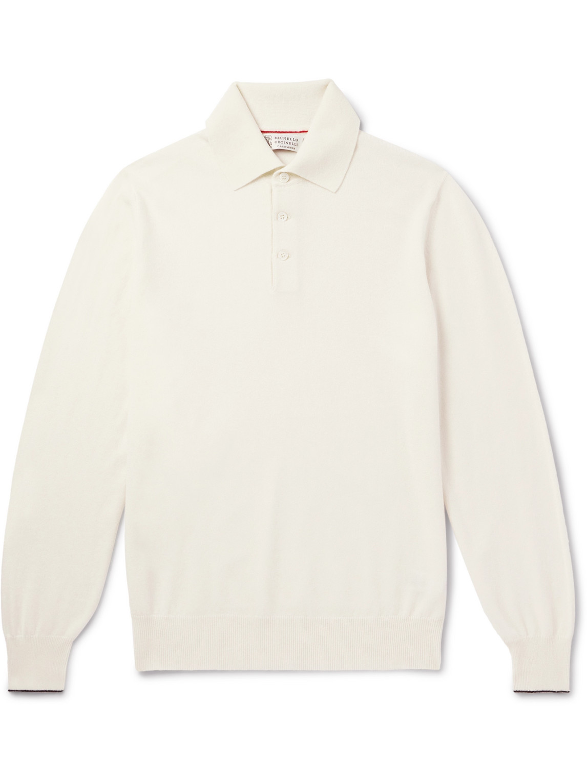 Brunello Cucinelli Cashmere Polo Shirt In Neutrals