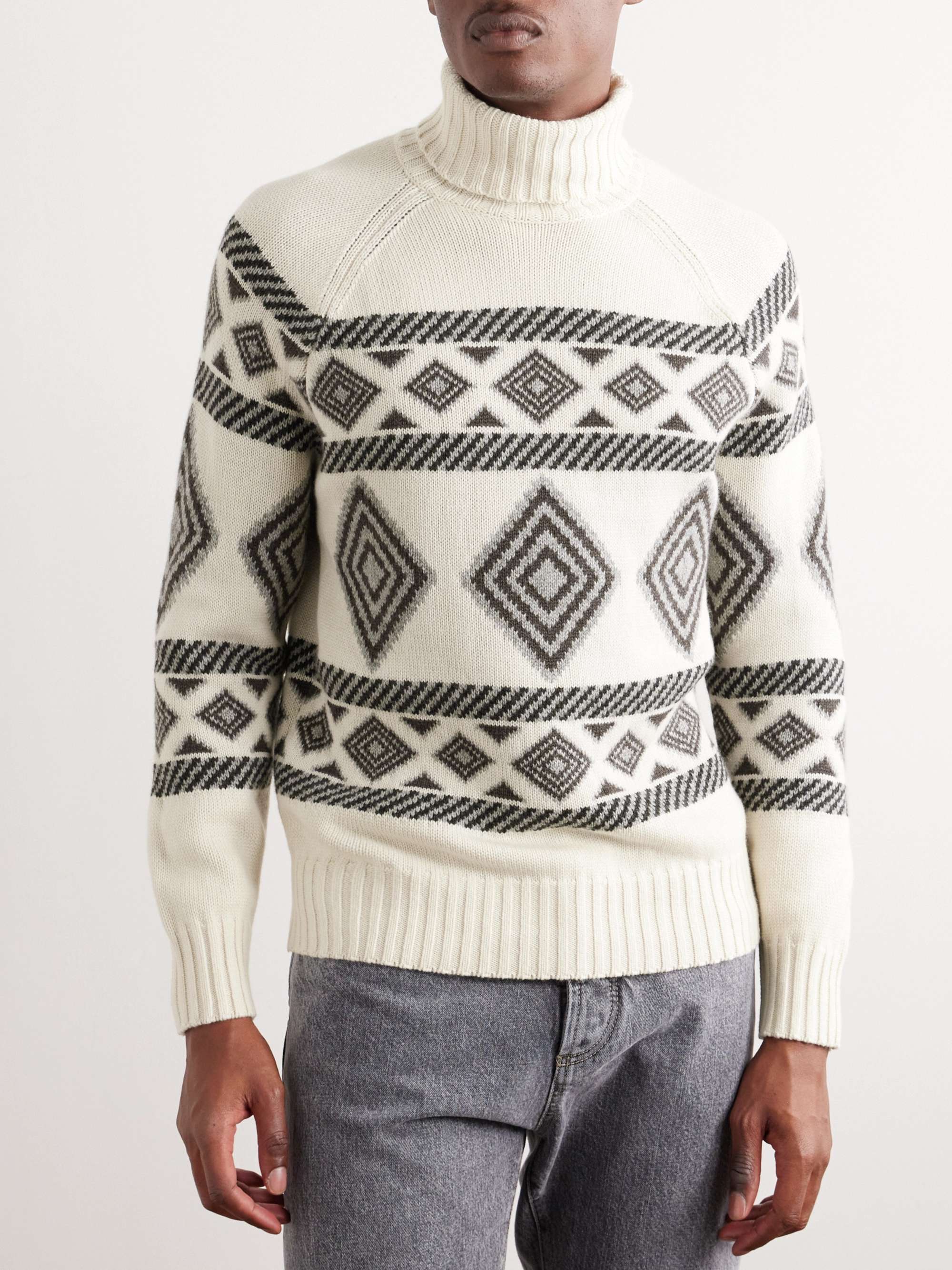 BRUNELLO CUCINELLI Fair Isle Cashmere Rollneck Sweater for Men | MR PORTER