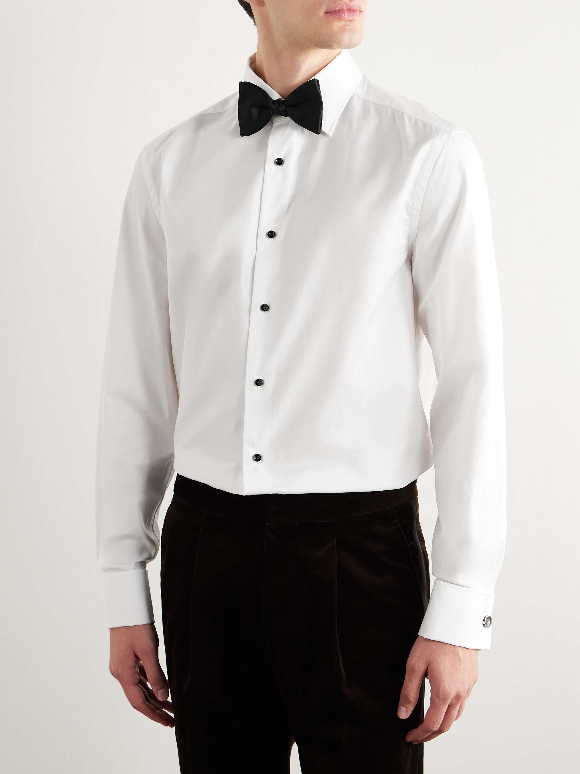 BRUNELLO CUCINELLI Cotton-Poplin Tuxedo Shirt for Men | MR PORTER
