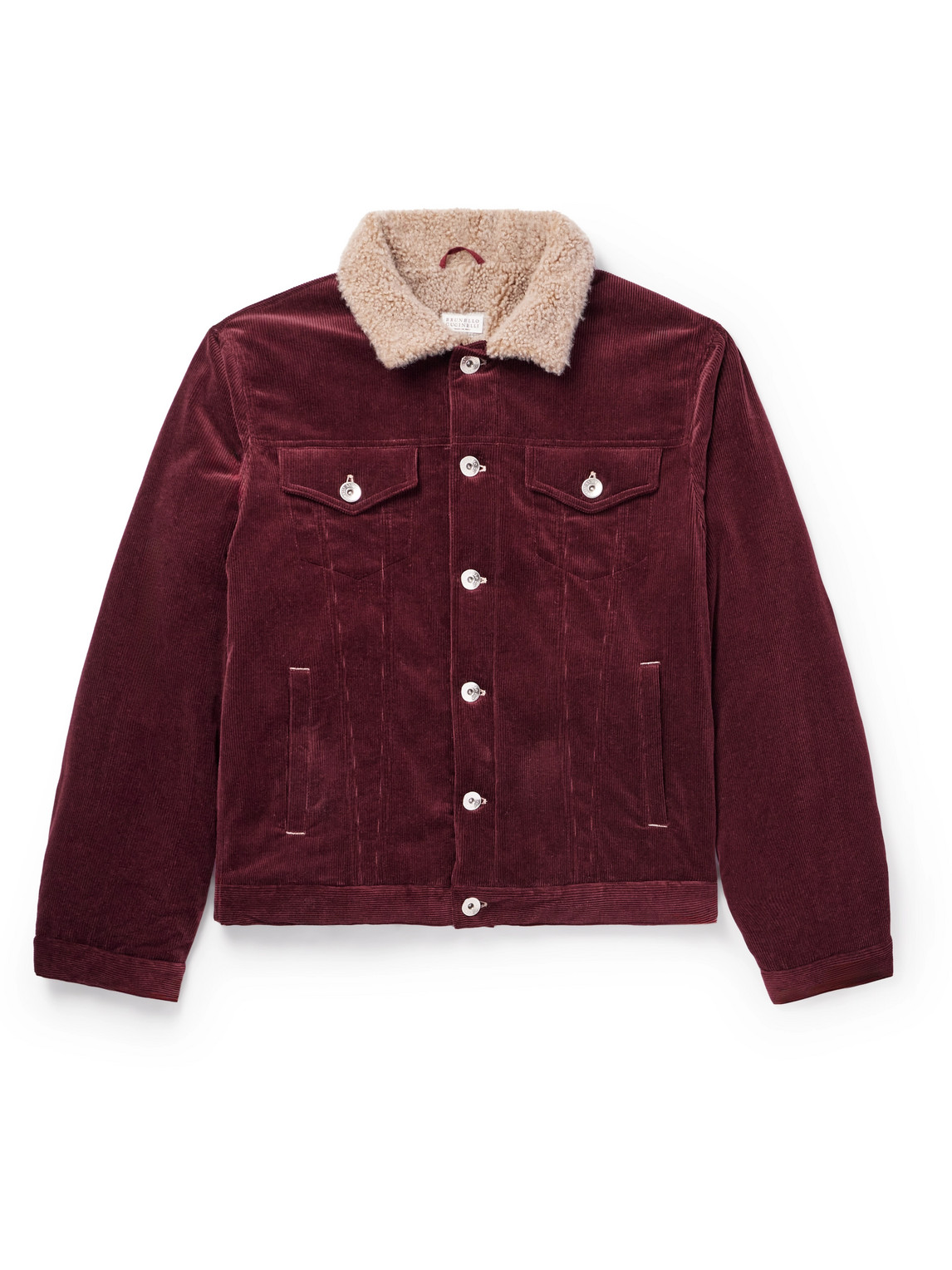Brunello Cucinelli Comfort Cotton-cashmere Corduroy Jacket In Burgundy
