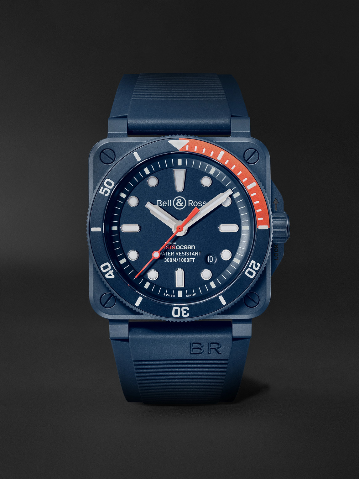 Bell & Ross BR 03-92 Diver Tara Limited Edition Automatic 42mm Ceramic and Rubber Watch, Ref. No. BR0392-D-TR-CE/SRB - Men