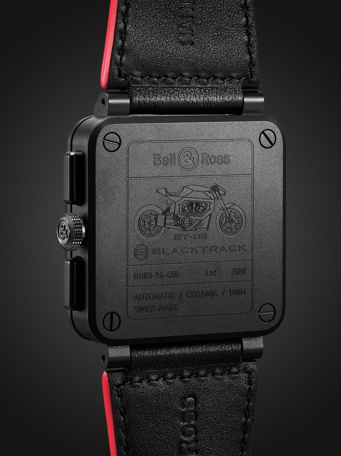  Bell & Ross - Br 03-94 Blacktrack Limited Edition Automatic Chronograph 42mm Ceramic And Leather Watch, Ref. No. Br0394-btr-ce/sca - Men - Black 