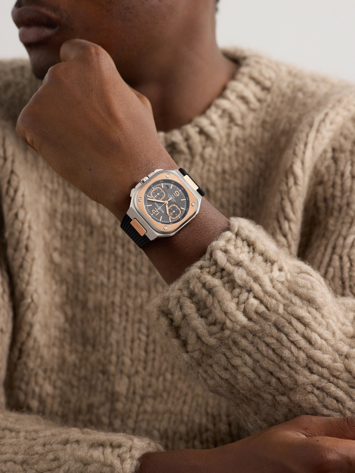 BR 05 Automatic Chronograph 18-Karat Rose Gold, Stainless Steel Watch, Ref. BR05C-RTH-STPG/SRB — 2
