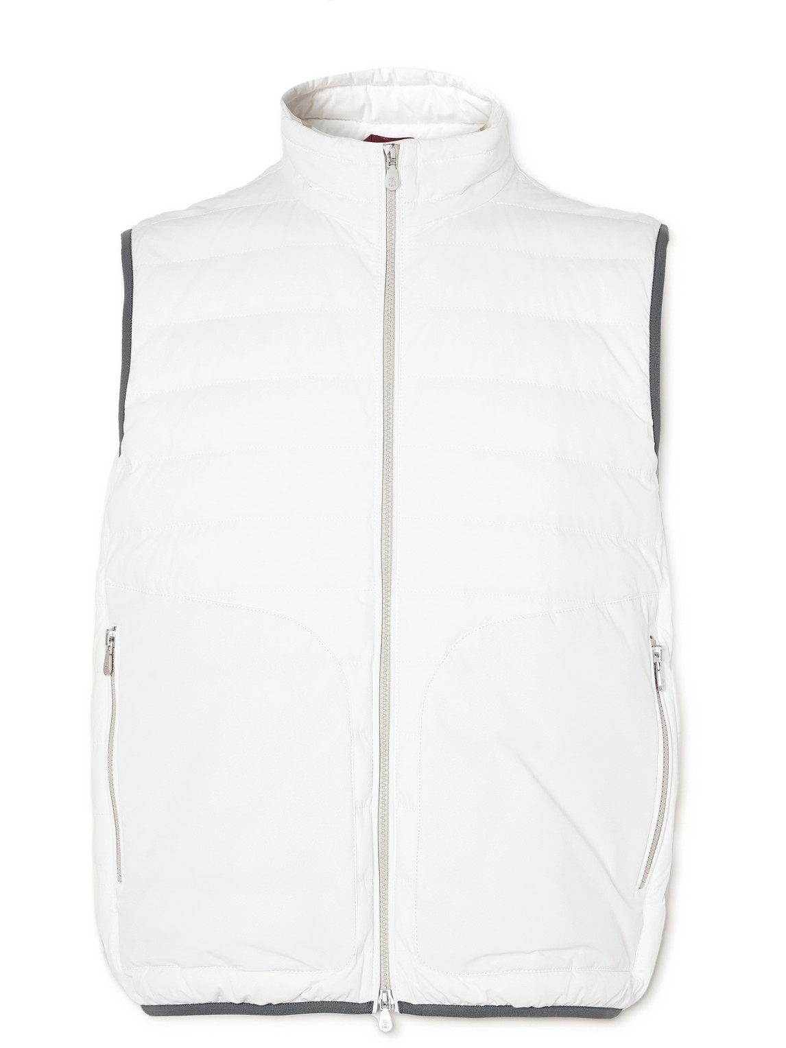 Brunello Cucinelli Quilted Padded Shell Gilet In White