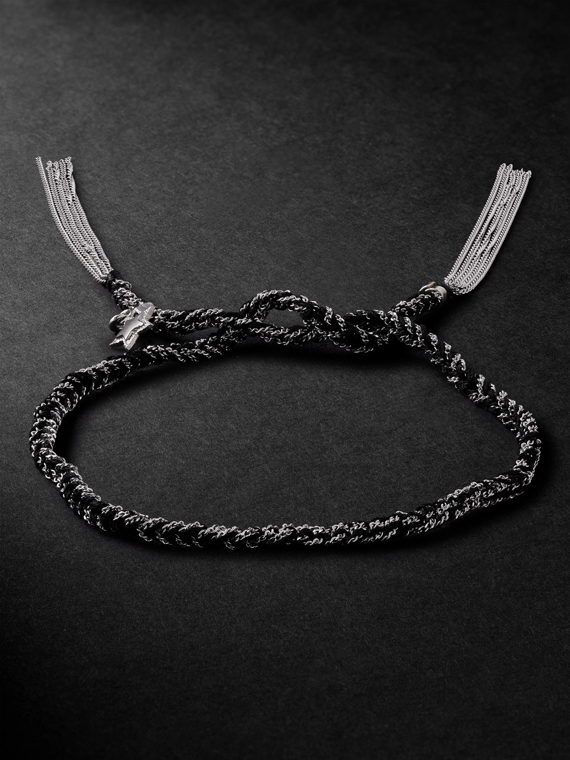 Carolina Bucci Health Lucky White Gold And Silk Bracelet
