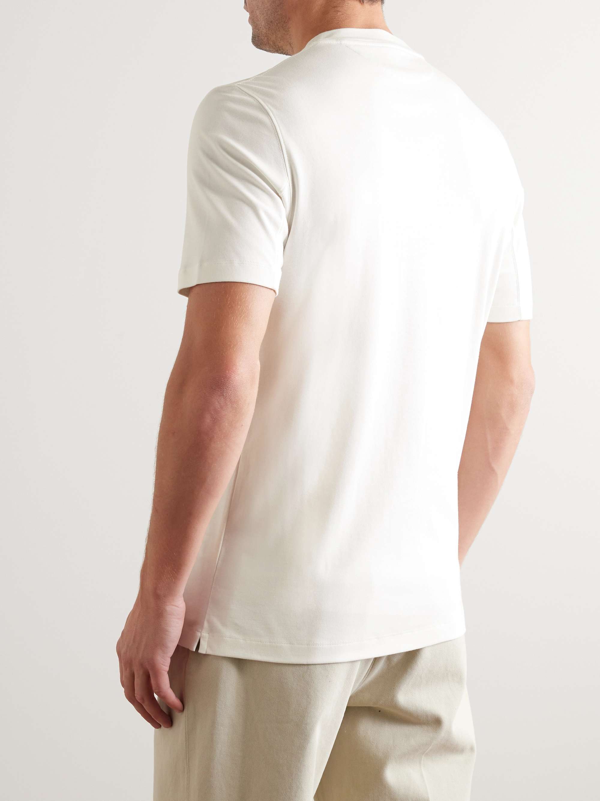 BRUNELLO CUCINELLI Logo-Print Cotton and Silk-Blend Jersey T-Shirt for ...