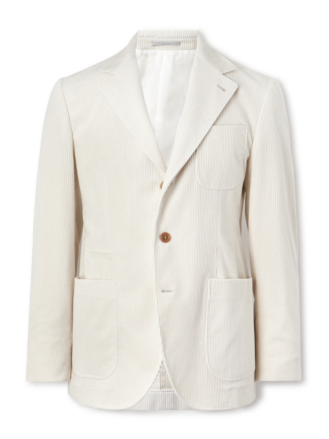 Brunello Cucinelli Stretch Cotton And Cashmere-blend Corduroy Blazer In White