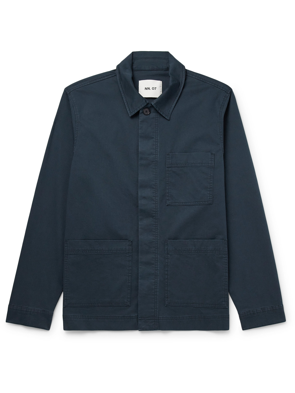 Nn07 Olav 1804 Organic Cotton And Tencel™ Lyocell-blend Overshirt In Blue