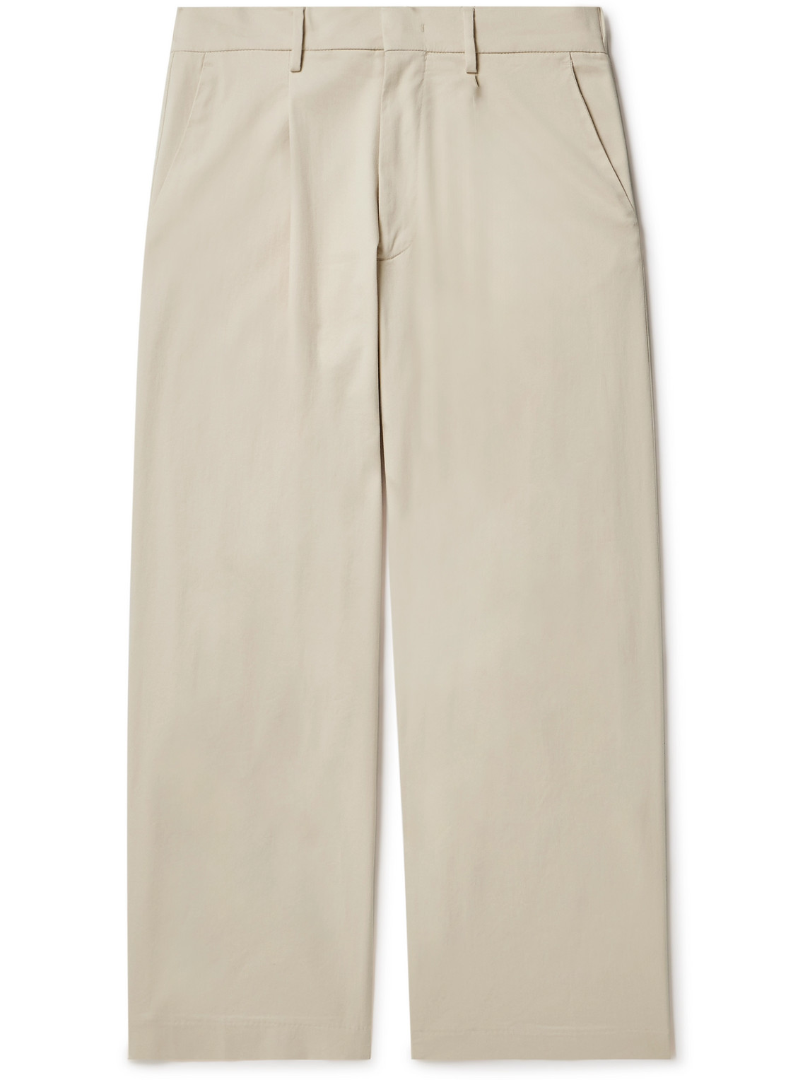 Nn07 Kay 1809 Pleated Stretch-cotton Twill Trousers In Neutrals