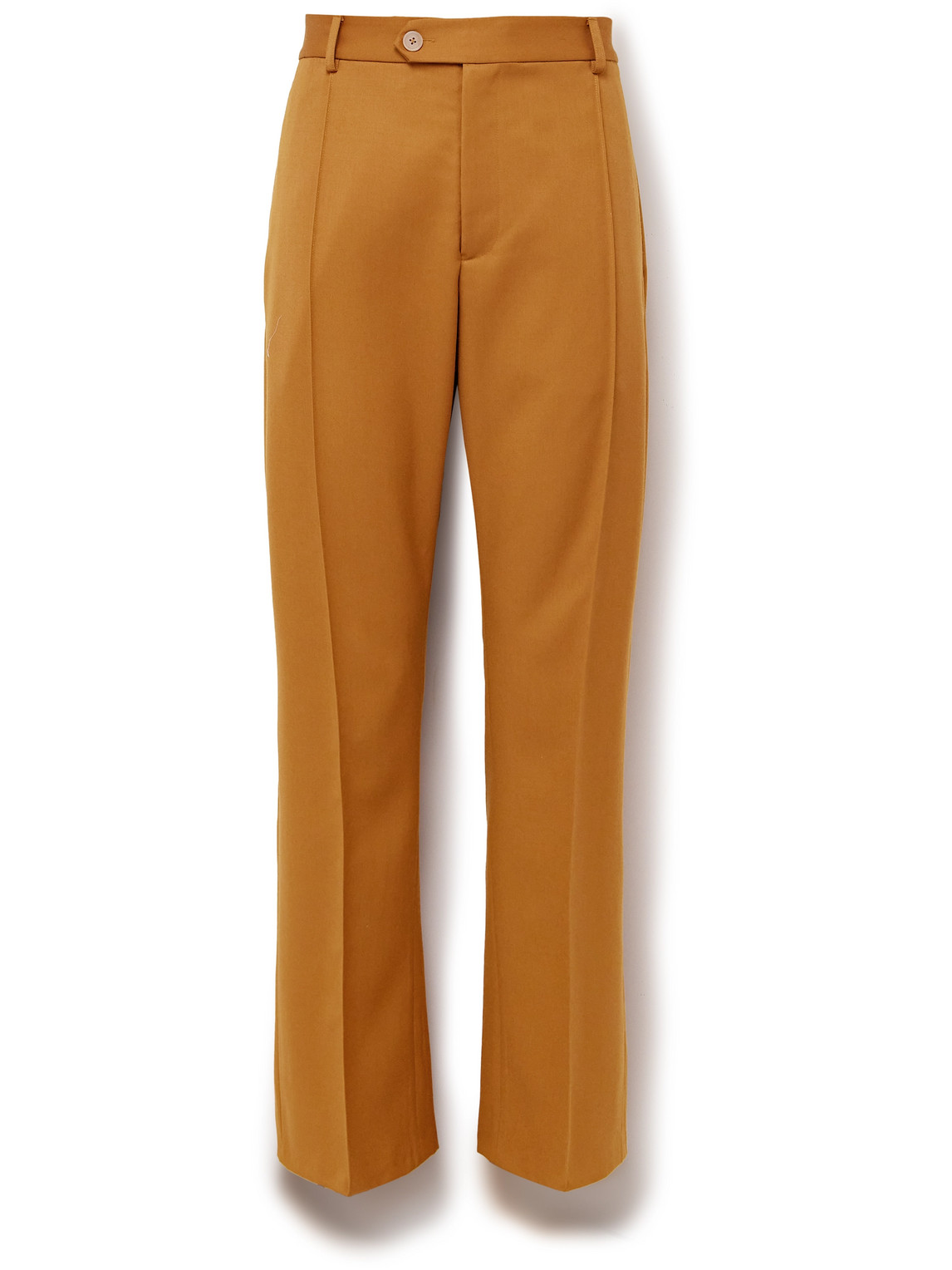 Small Talk Throwing Fits Straight-leg Pintucked Wool-gabardine Suit Trousers In Brown