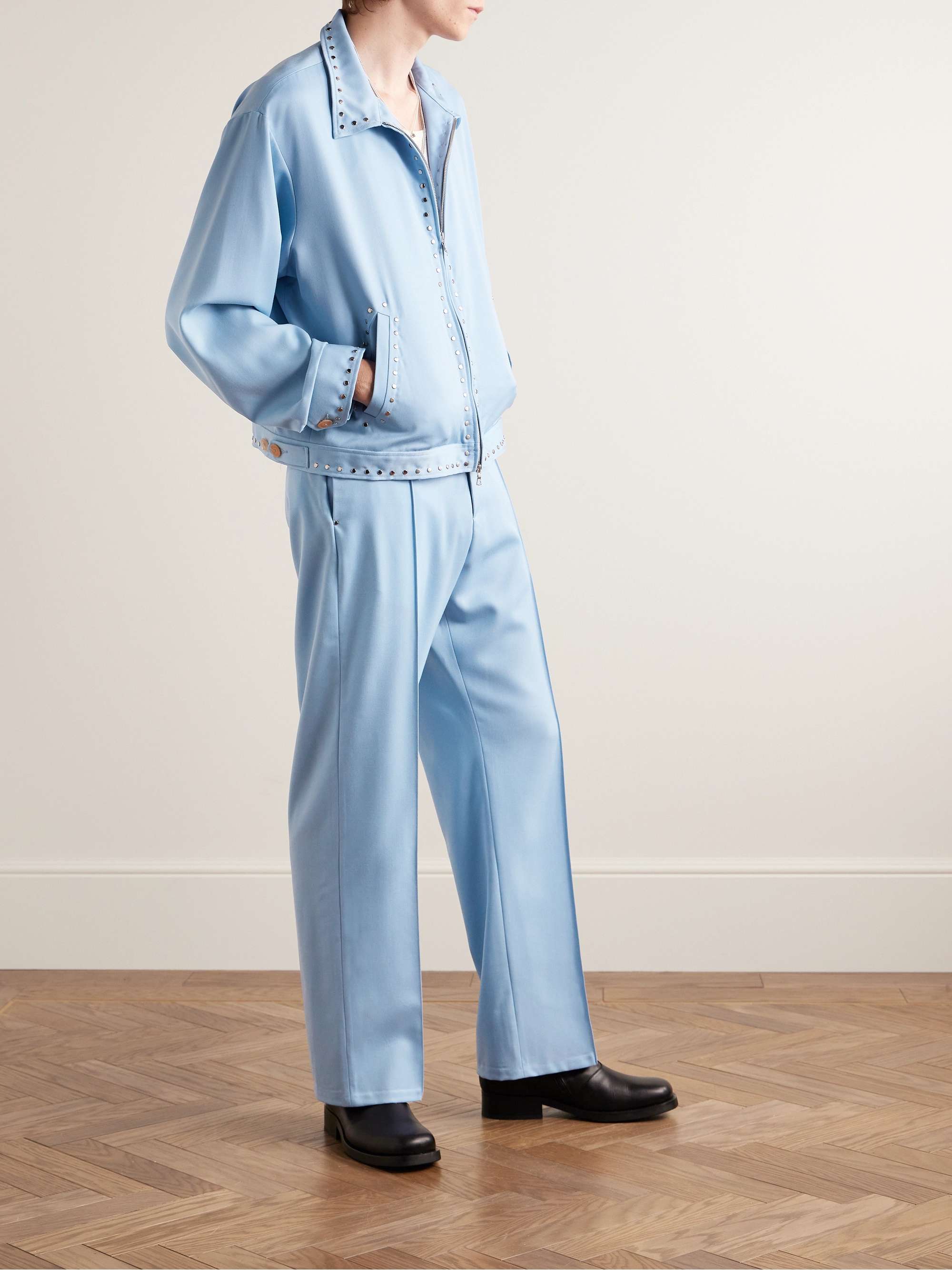 SMALL TALK + Throwing Fits Studded WoolGabardine Jacket for Men MR