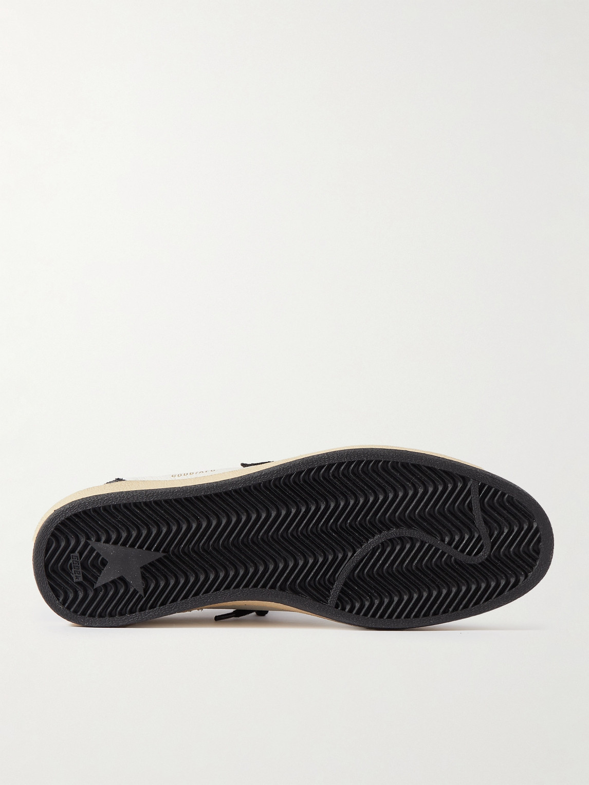 Shop Golden Goose Ball Star Distressed Leather And Shell Sneakers In Black