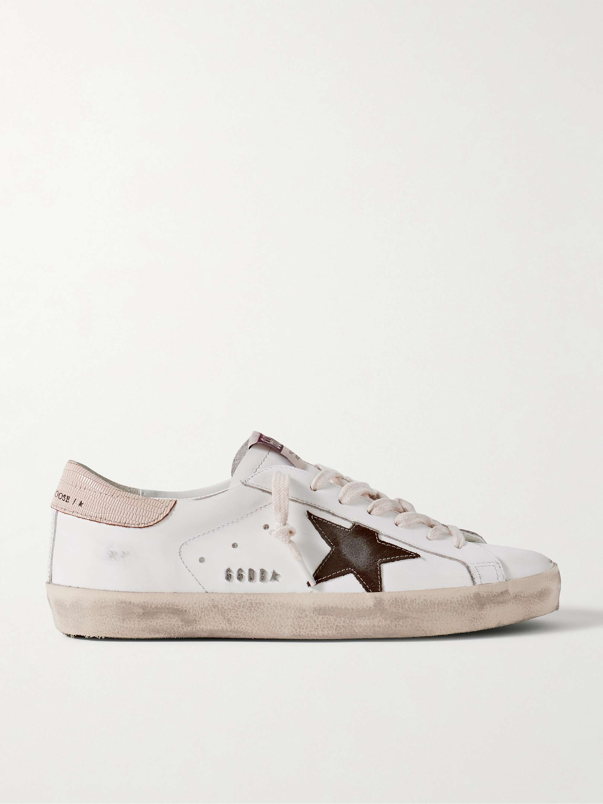 GOLDEN GOOSE Super Star Distressed Suede-Trimmed Leather Sneakers for Men |  MR PORTER