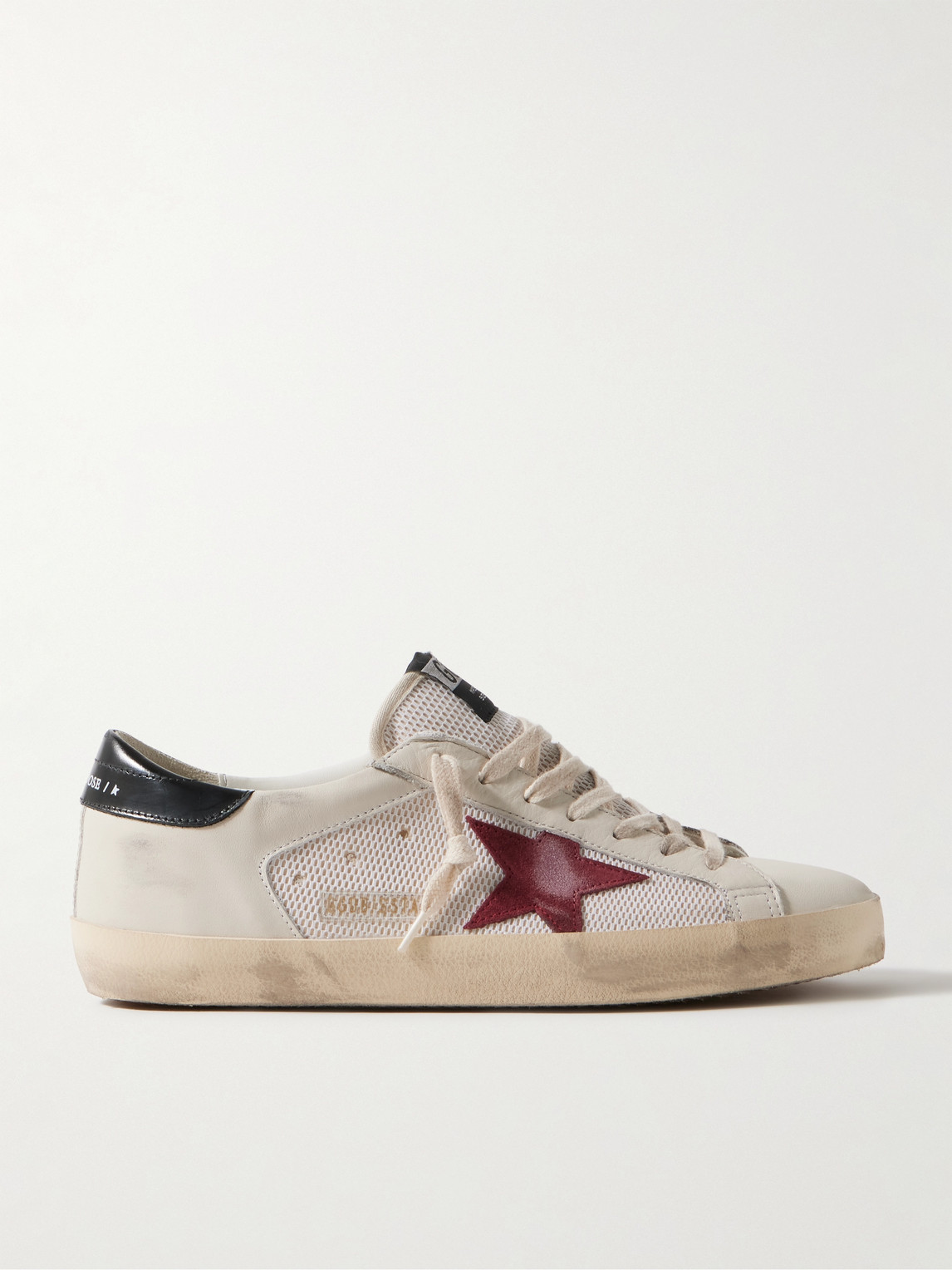 Golden Goose Superstar Distressed Suede-Trimmed Leather and Mesh Sneakers - Men