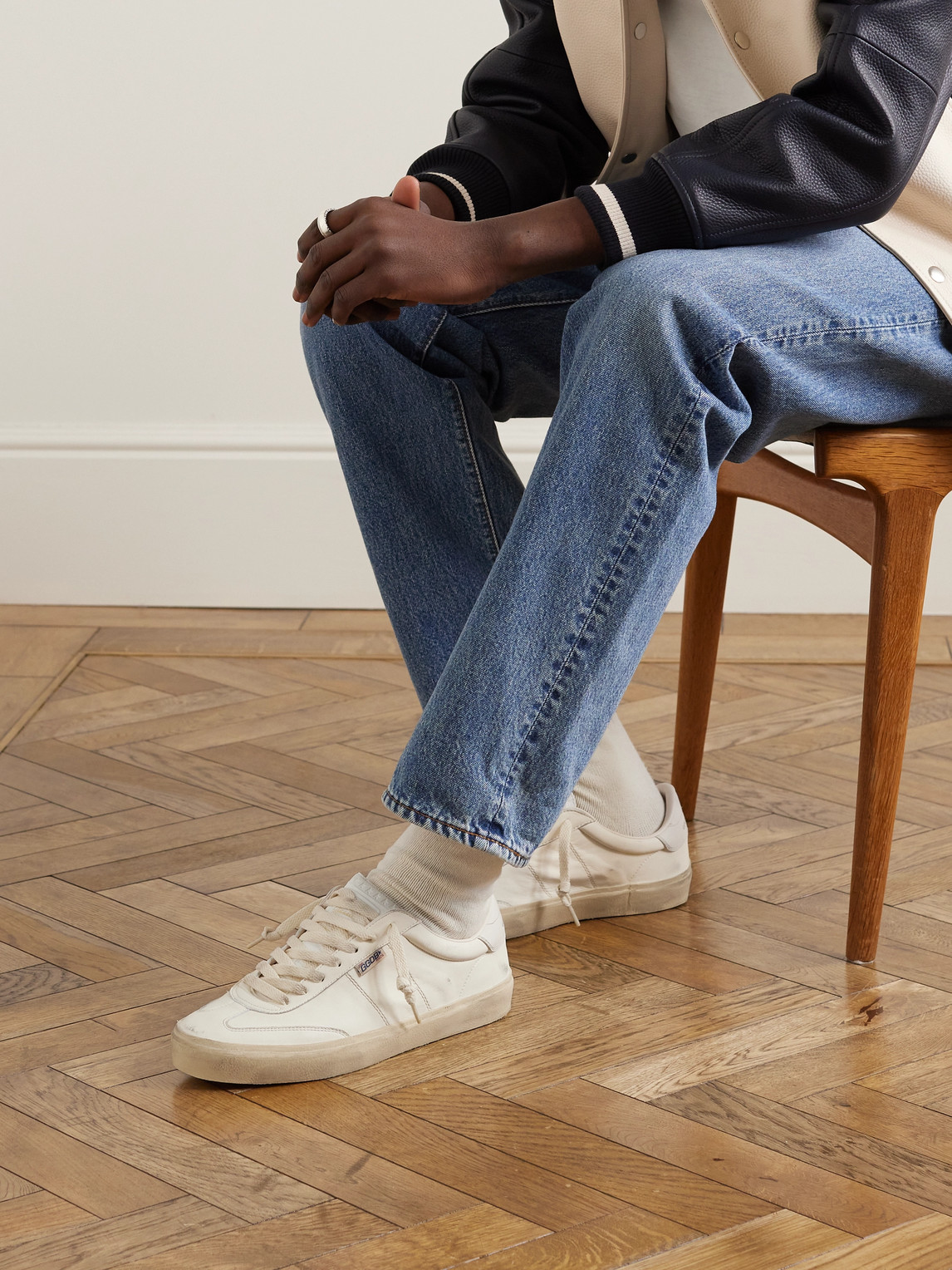 Soul-Star Distressed Leather Sneakers — 2