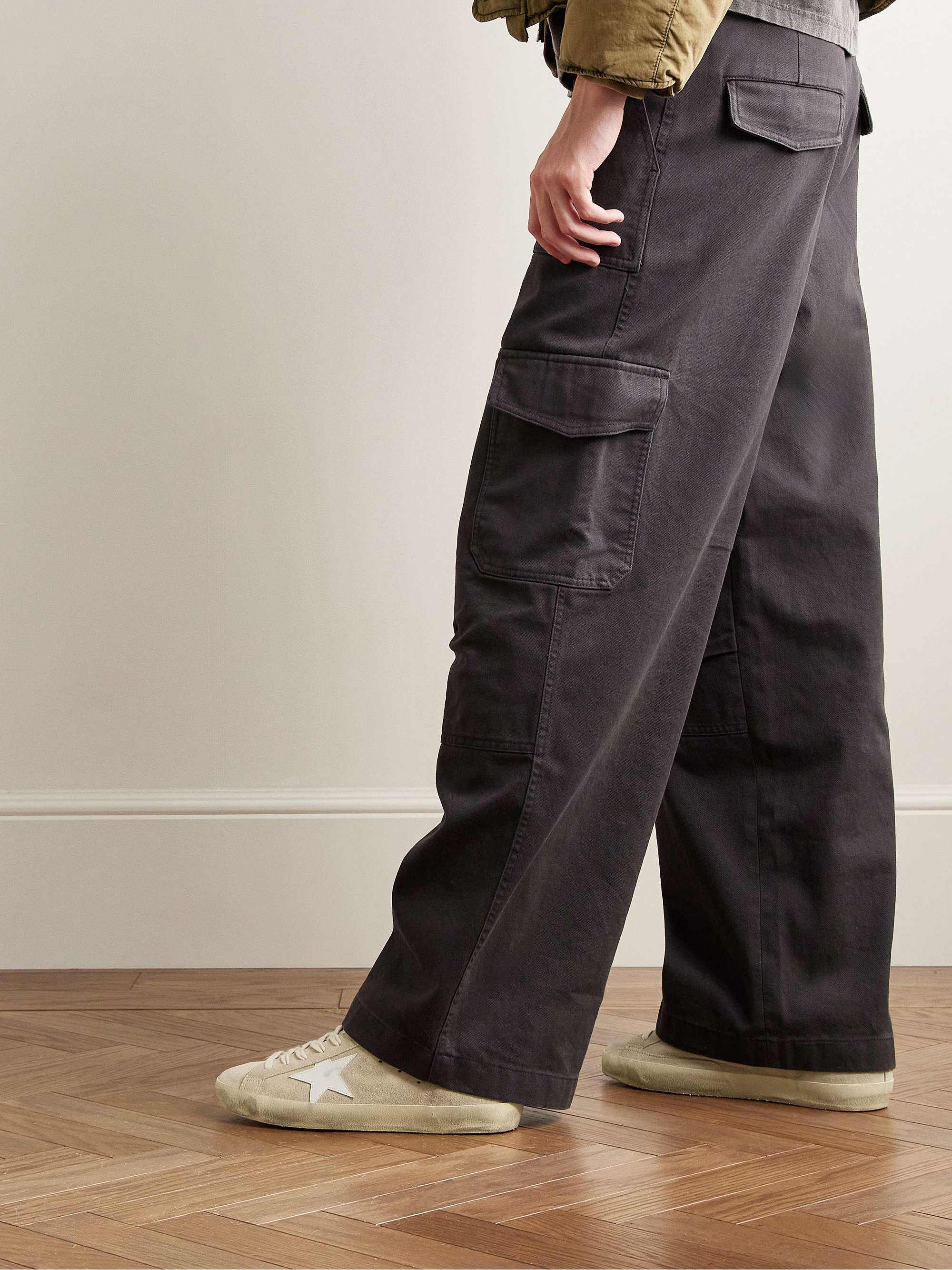 GOLDEN GOOSE Super-Star Distressed Leather-Trimmed Suede GOLDEN GOOSE Super-Star Distressed Leather-Trimmed Suede
