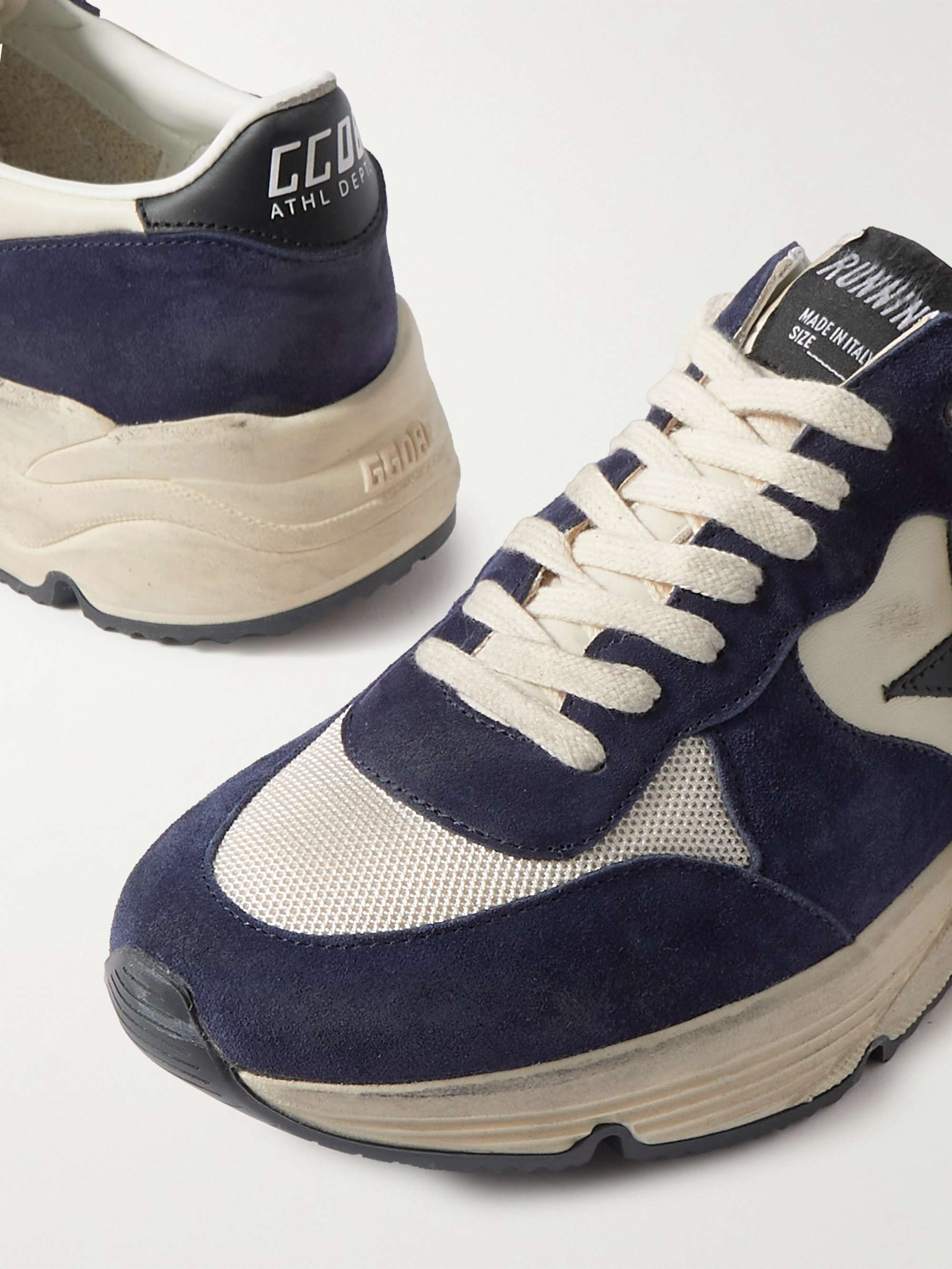 GOLDEN GOOSE Running Sole Distressed Leather, Suede and Mesh Sneakers for  Men | MR PORTER