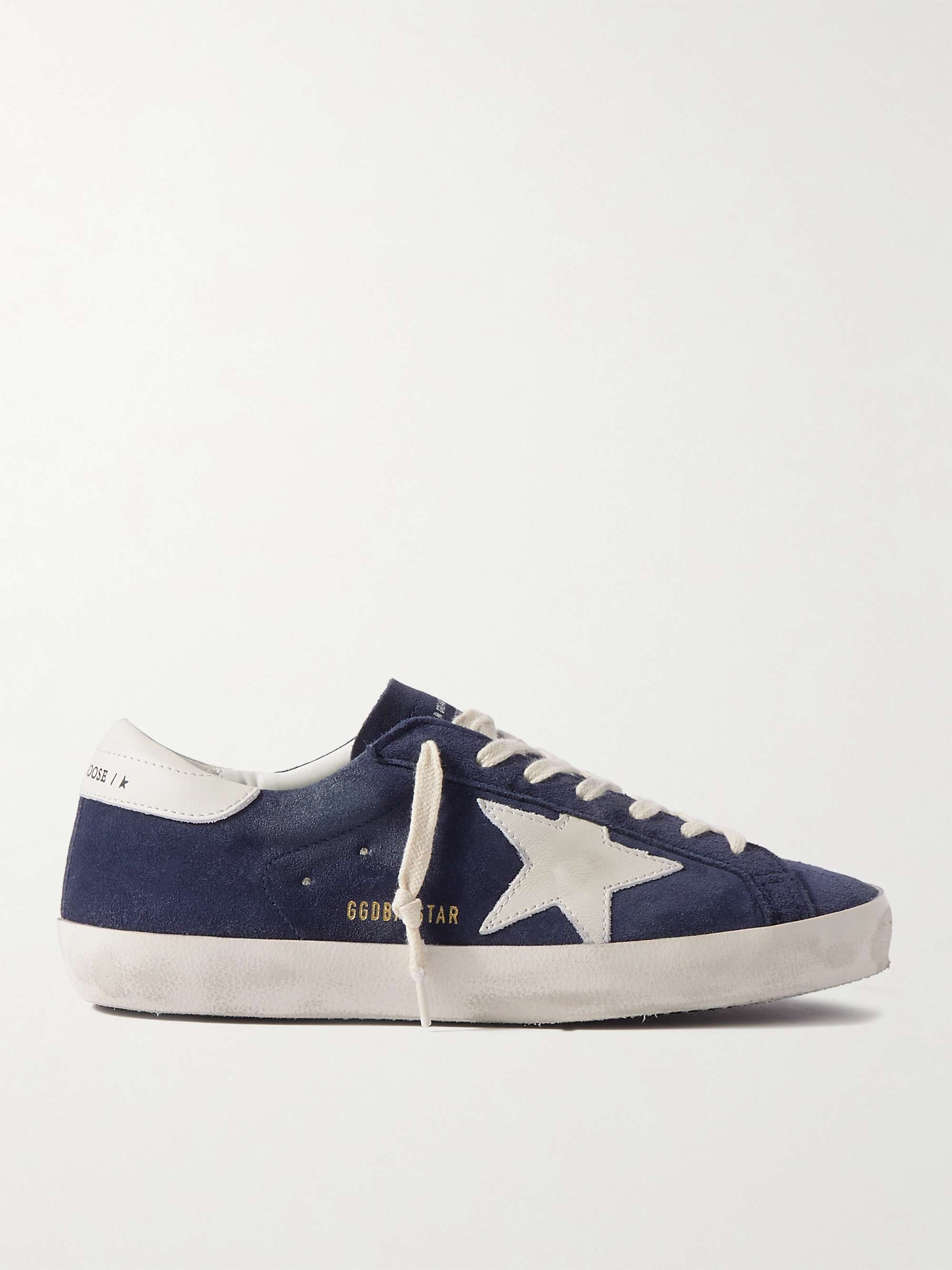 GOLDEN GOOSE Super-Star Distressed Leather-Trimmed Suede Sneakers for Men |  MR PORTER