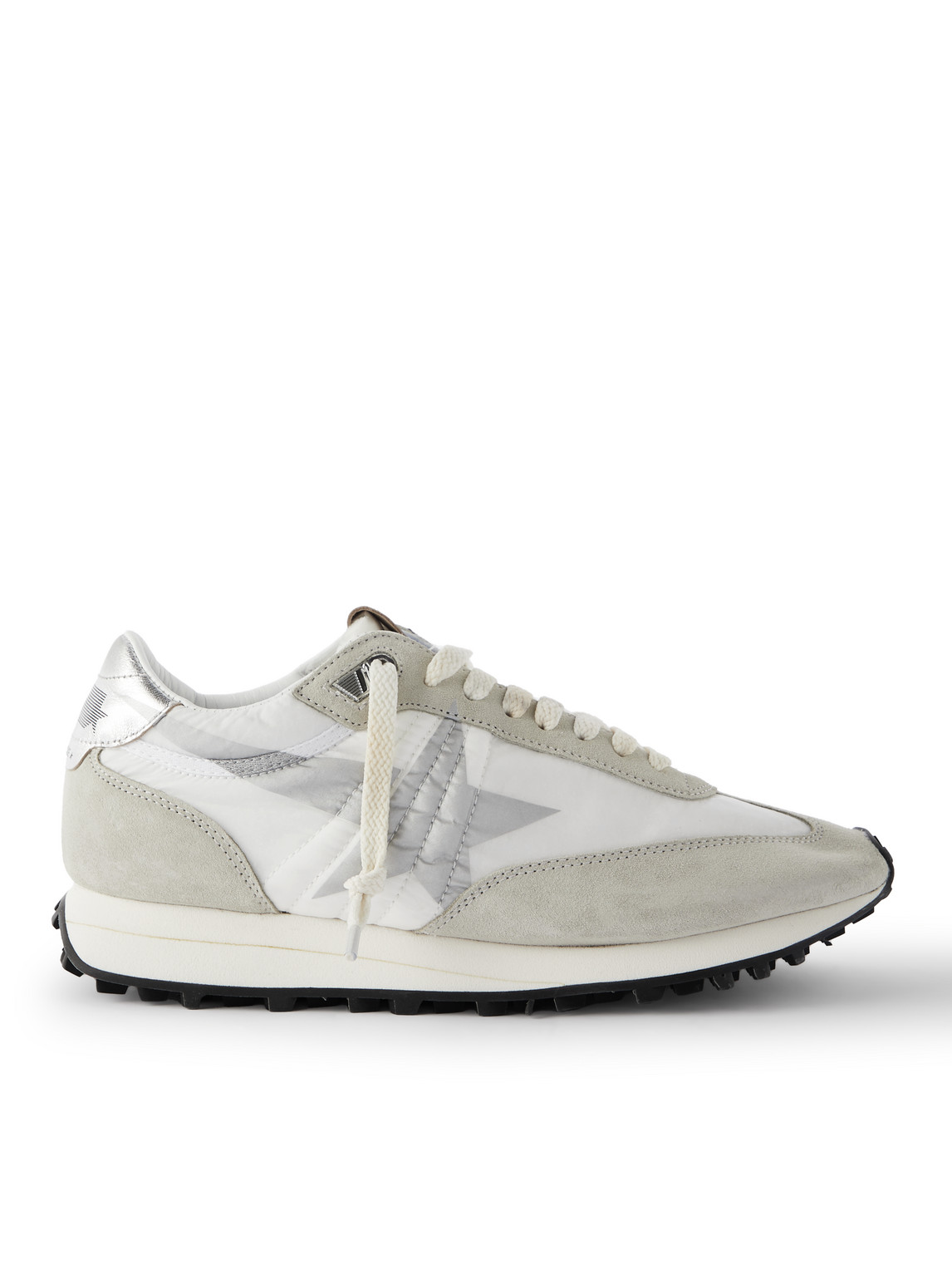 Golden Goose Marathon Leather And Suede-trimmed Nylon Sneakers In White