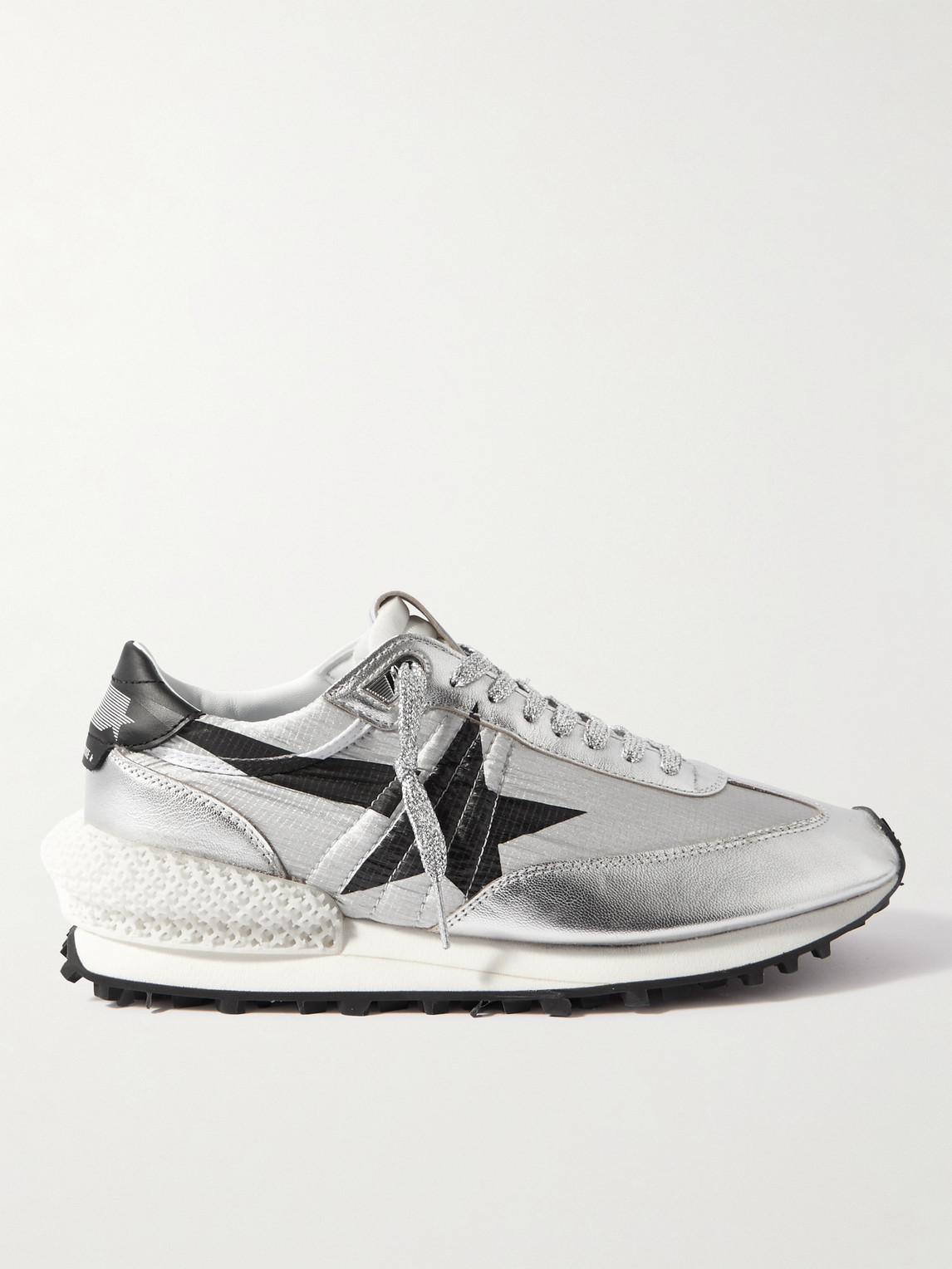 Golden Goose Marathon Metallic Leather-Trimmed Ripstop Sneakers - Men