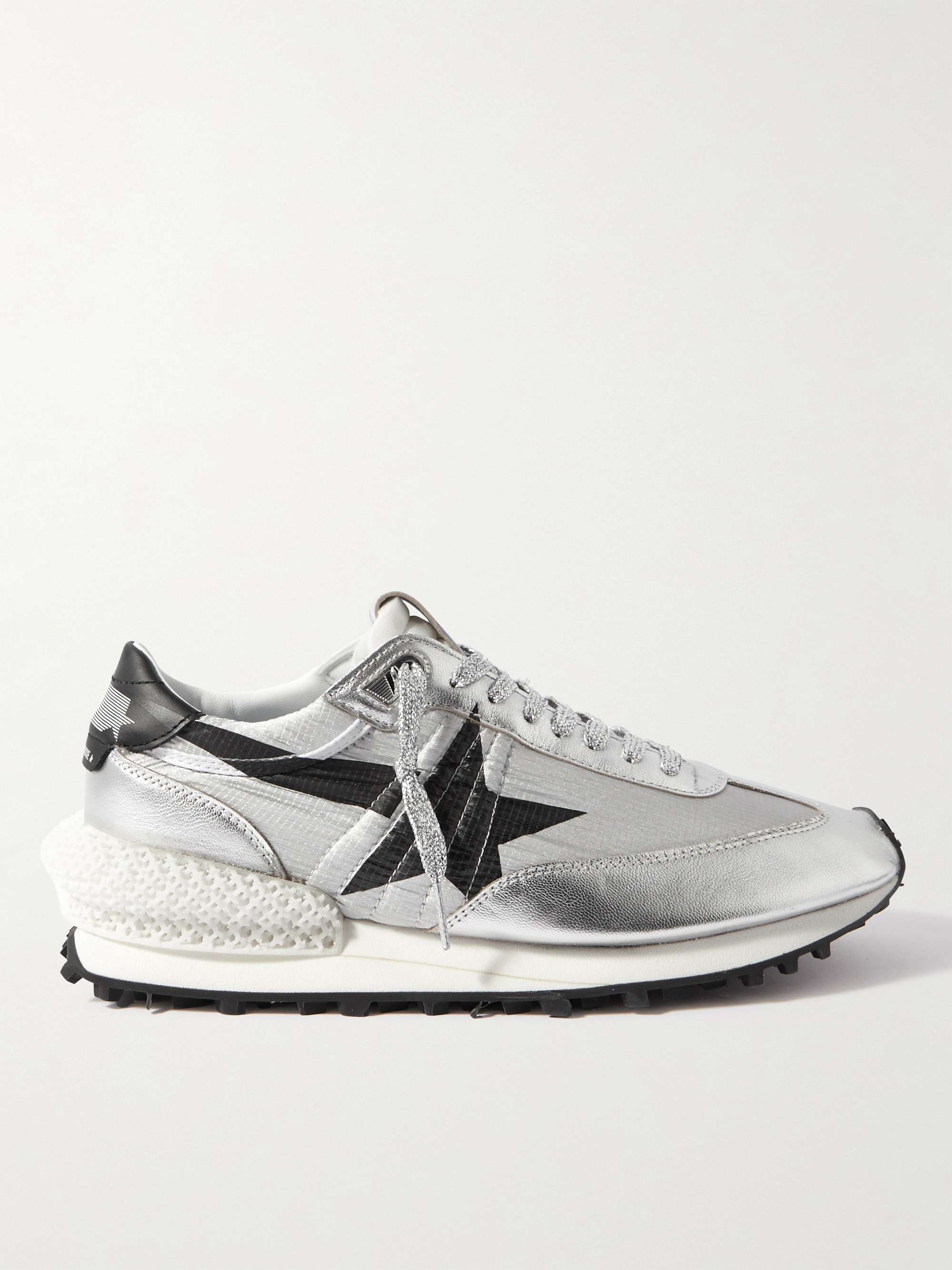 GOLDEN GOOSE Marathon リップストップ スニーカー メタリックレザー