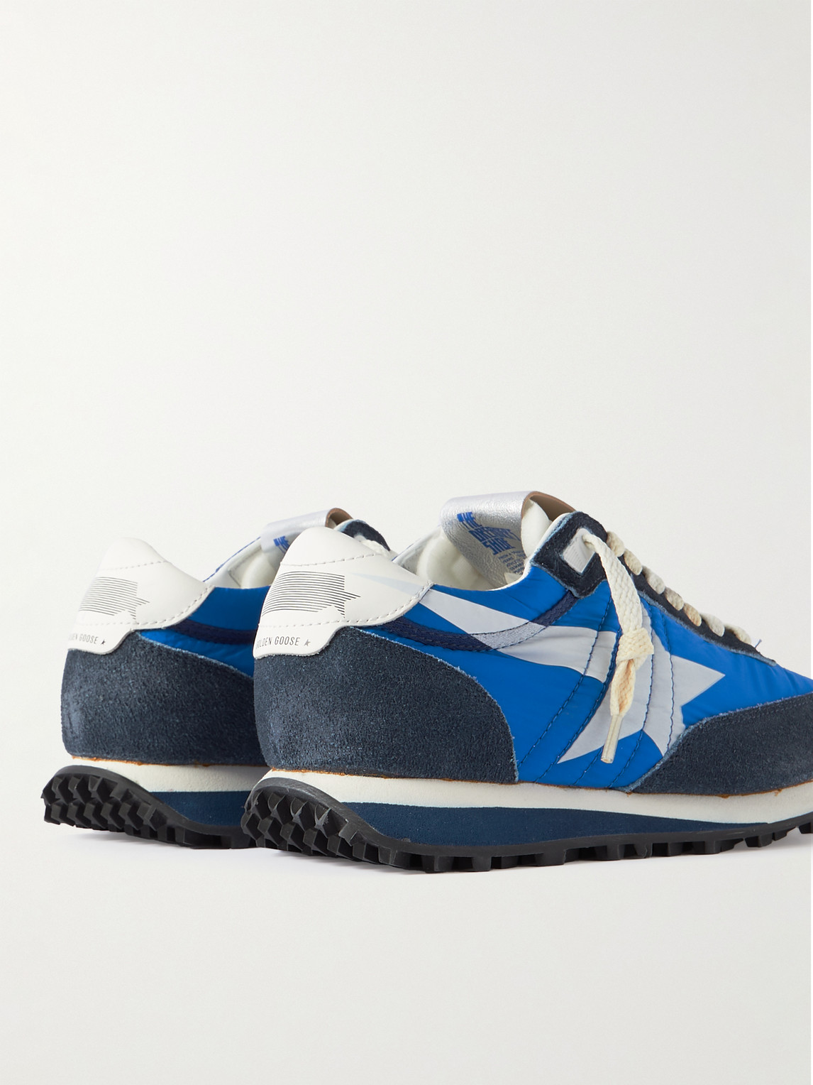 Golden Goose Deluxe Brand Running Marathon Nylon Upper Suede Sneakers In Blue