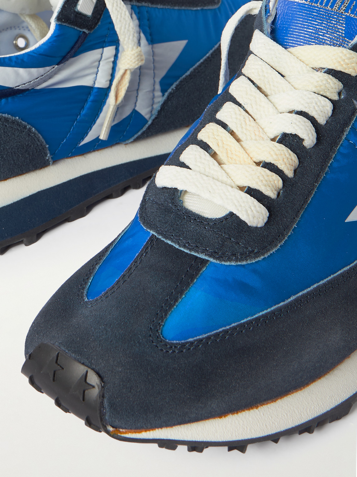 Golden Goose Deluxe Brand Running Marathon Nylon Upper Suede Sneakers In Blue