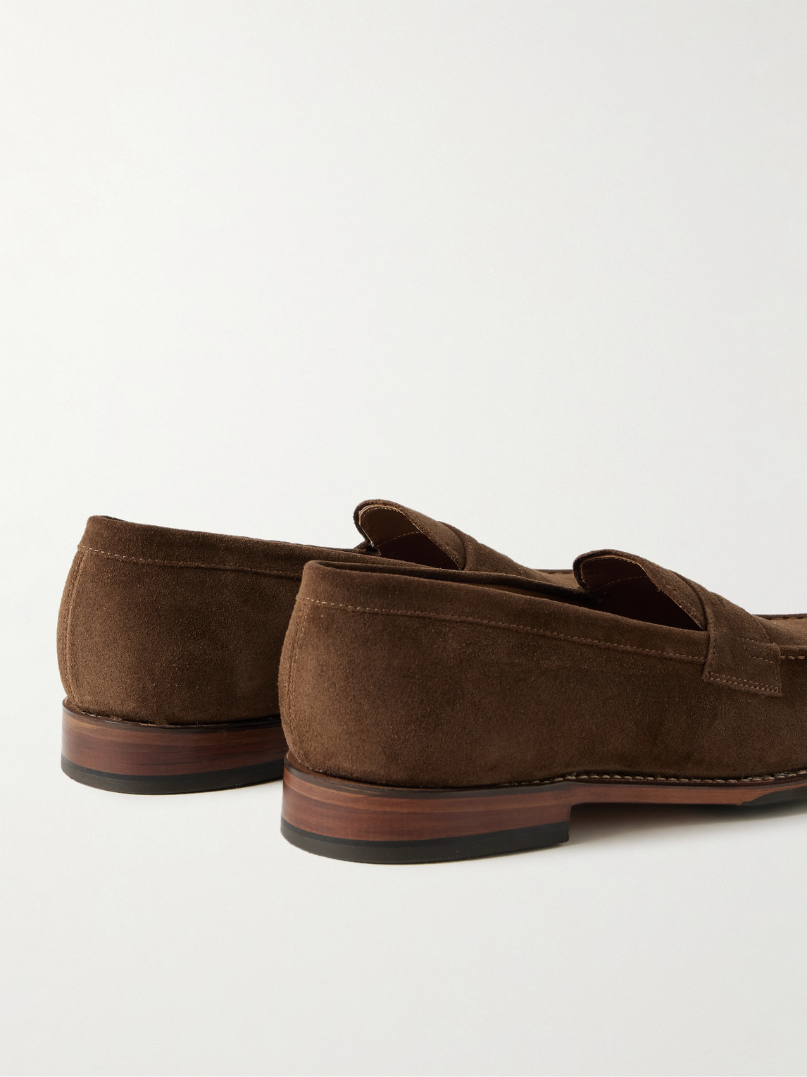 Shop Grenson Lloyd Suede Loafers In Brown