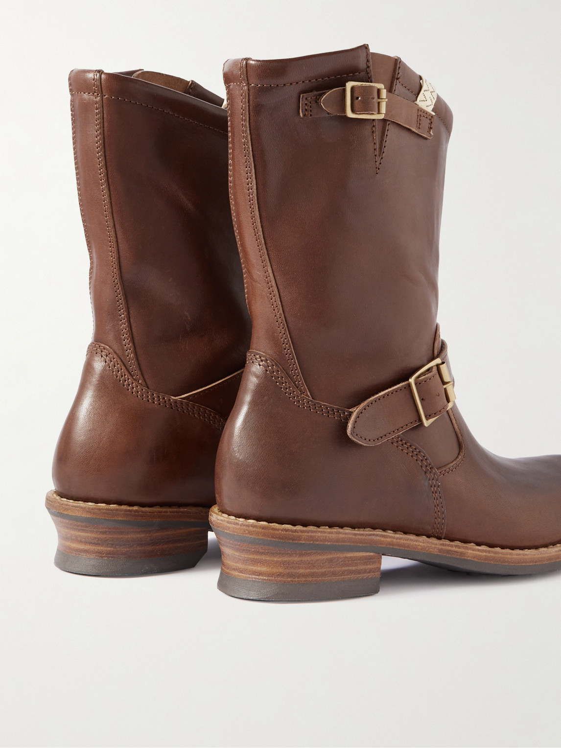 Shop Visvim Landers Buckled Leather Boots In Brown