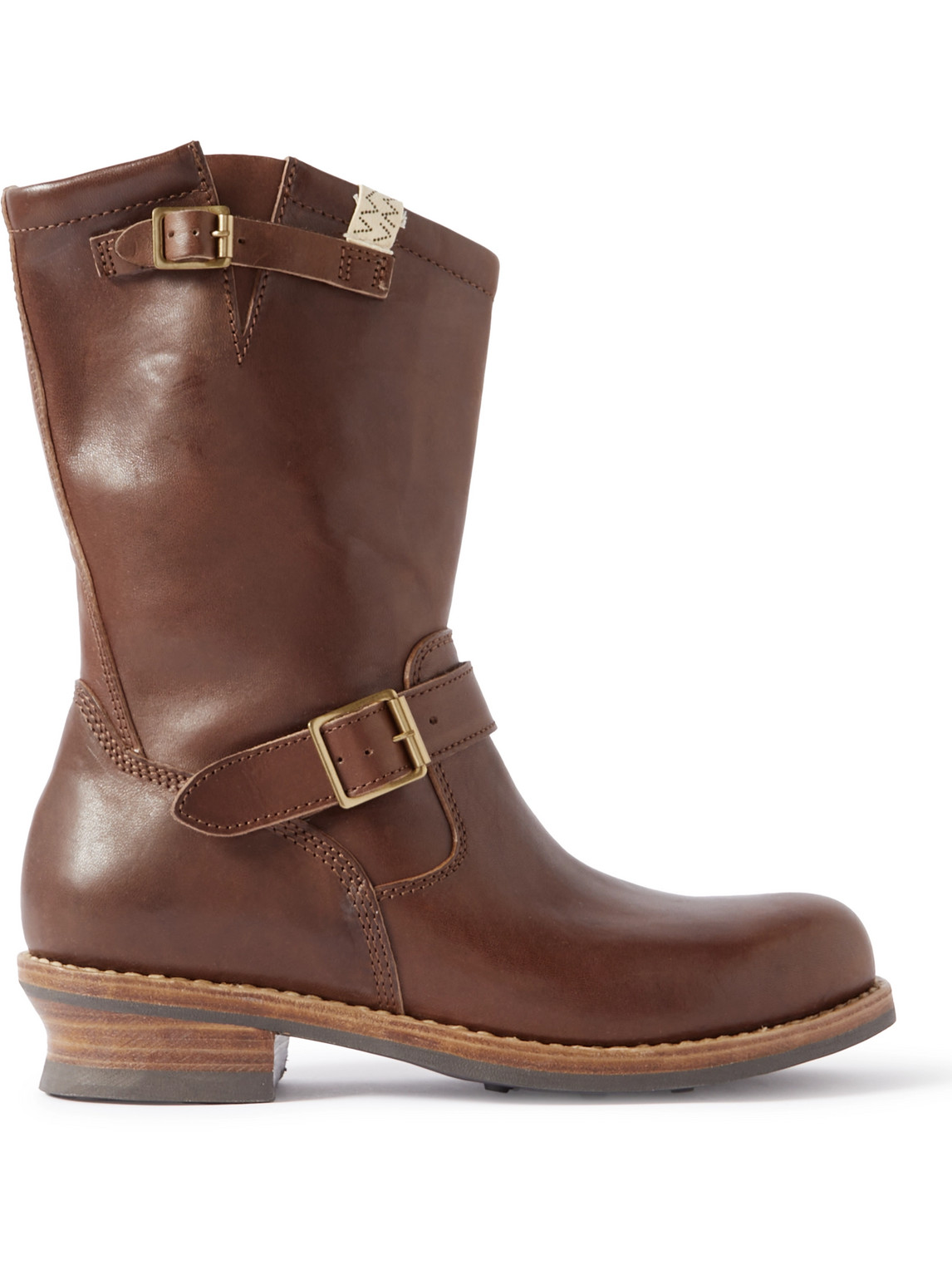 Visvim Landers Buckled Leather Boots In Brown