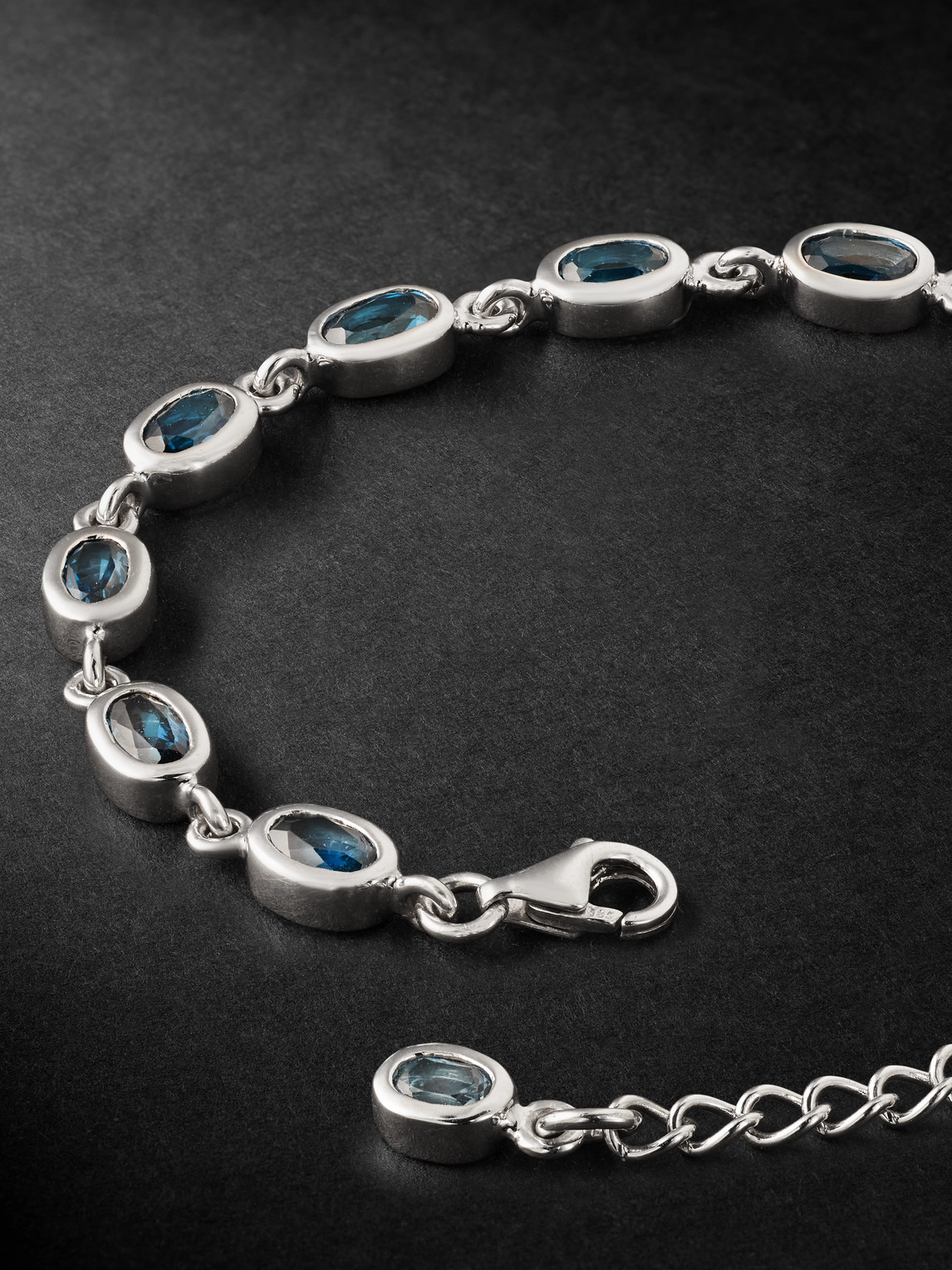 Shop Pattaraphan Baby Ying 14-karat White Gold Topaz Bracelet In Blue