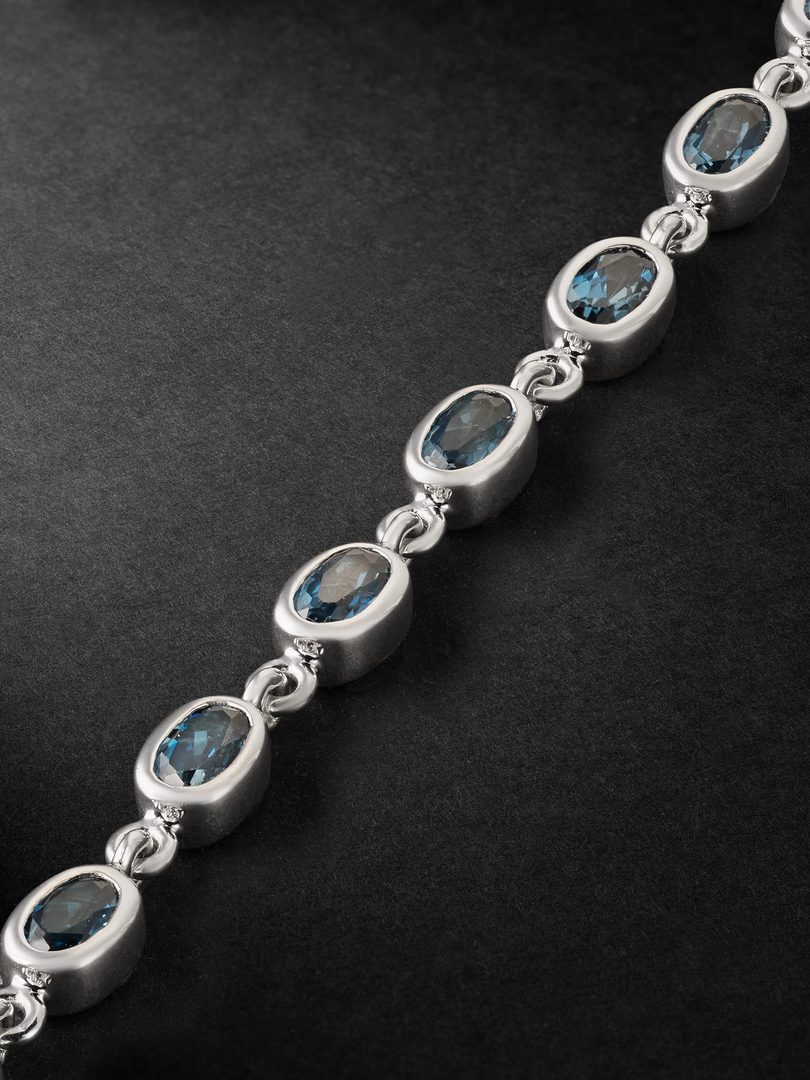 Shop Pattaraphan Baby Ying 14-karat White Gold Topaz Bracelet In Blue